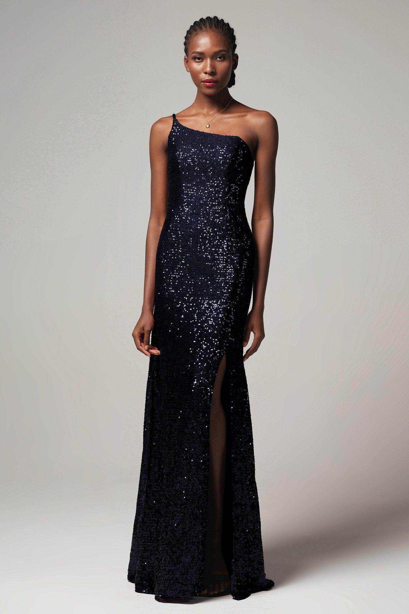 Trumpet-Mermaid Sweep-Brush Train Sequined Dress CB0406