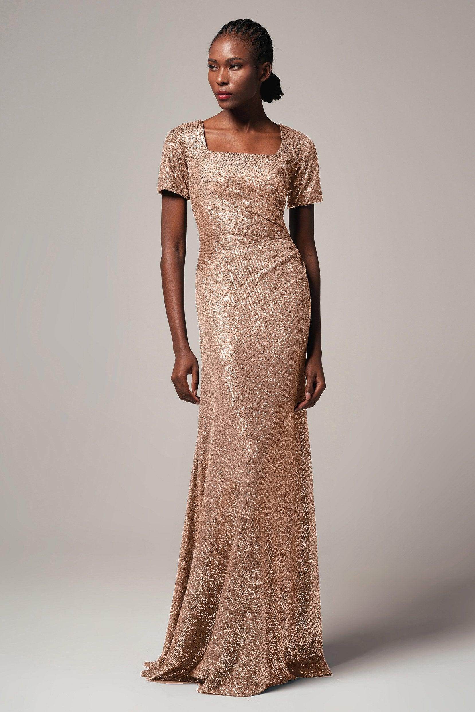 Sheath-Column Floor Length Sequined Dress CB0409
