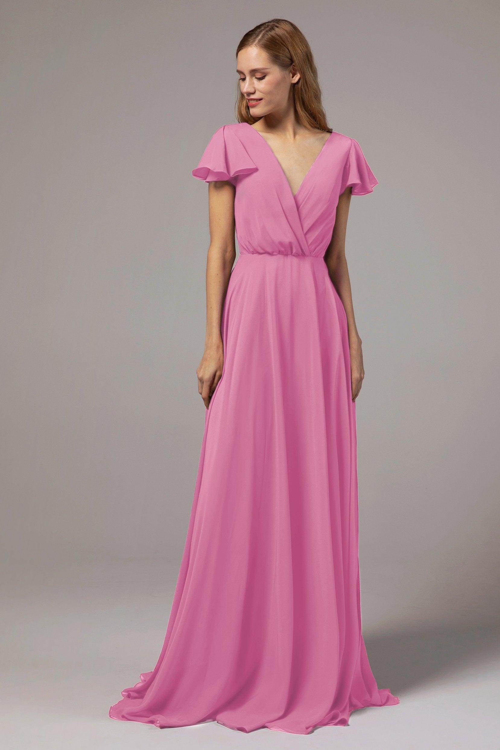 A-Line Floor Length Chiffon Bridesmaid Dress CB0410