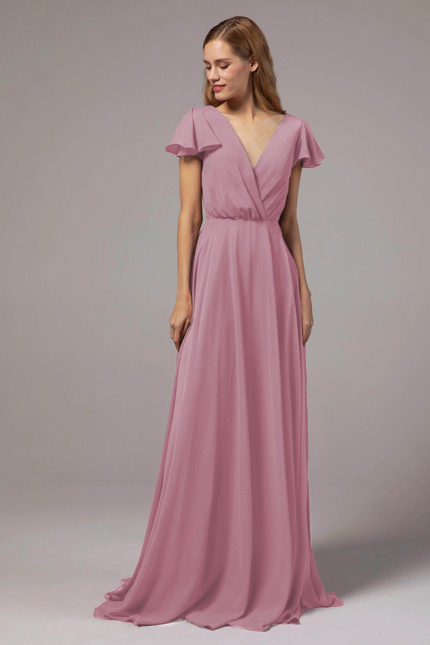 A-Line Floor Length Chiffon Bridesmaid Dress CB0410