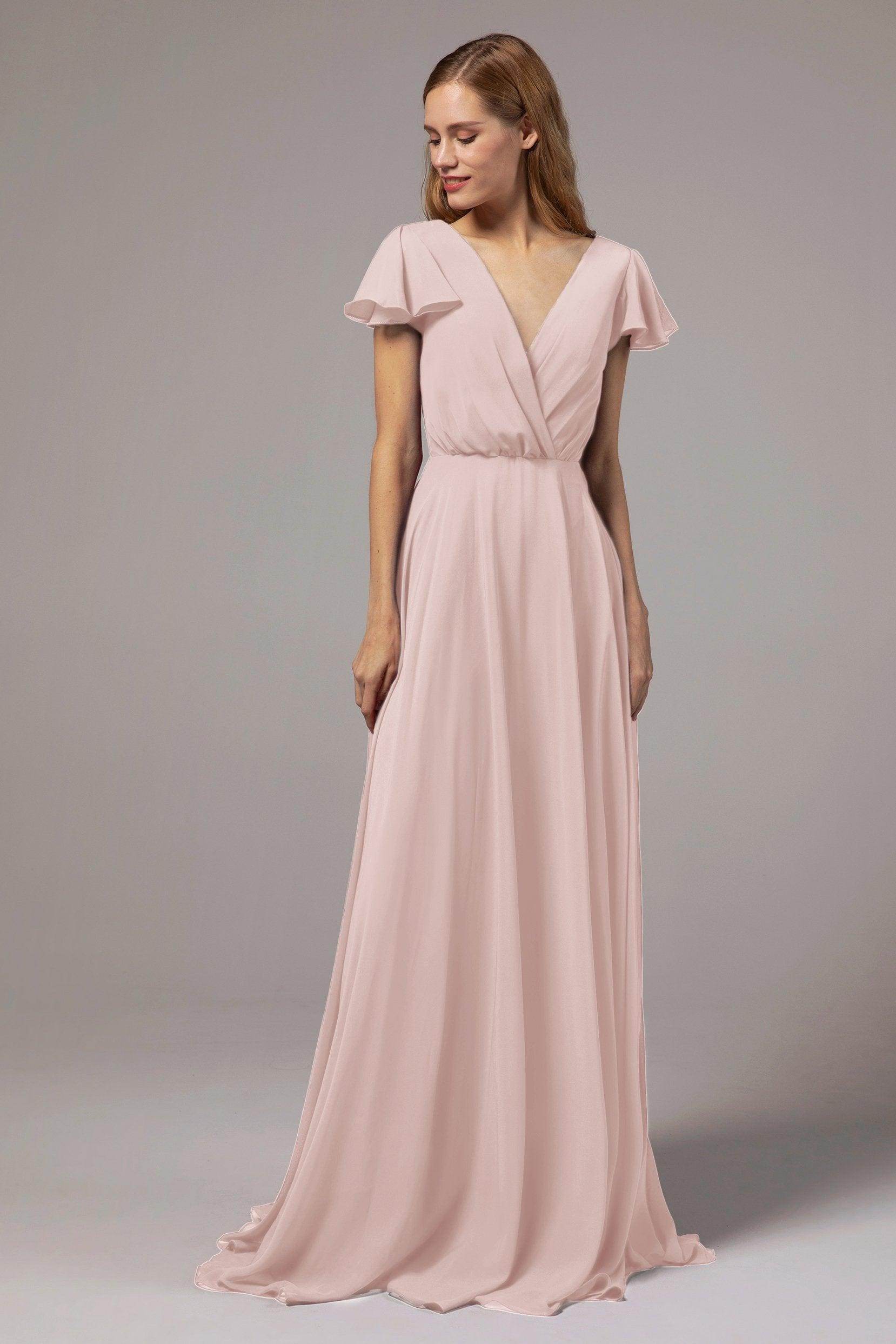A-Line Floor Length Chiffon Bridesmaid Dress CB0410