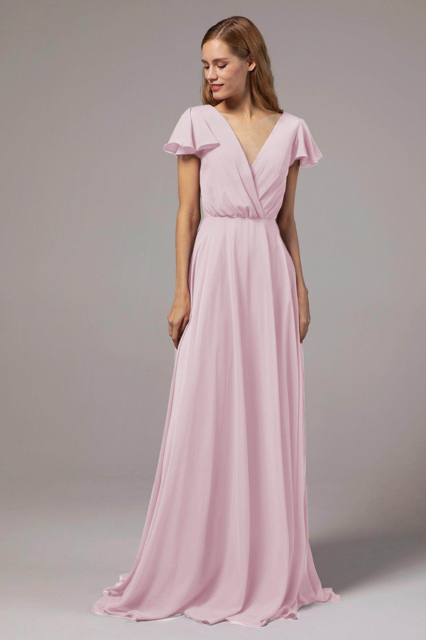 A-Line Floor Length Chiffon Bridesmaid Dress CB0410