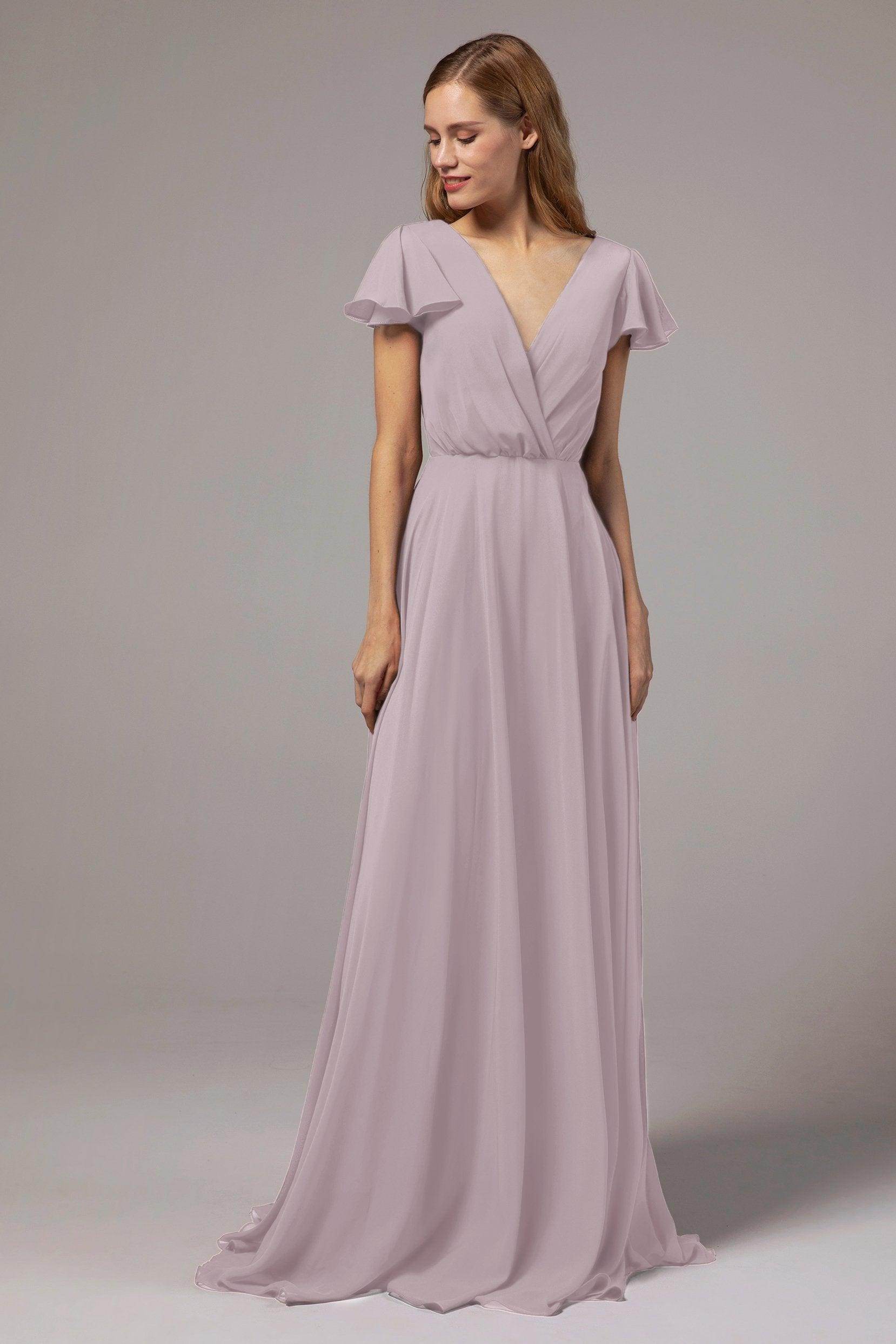 A-Line Floor Length Chiffon Bridesmaid Dress CB0410