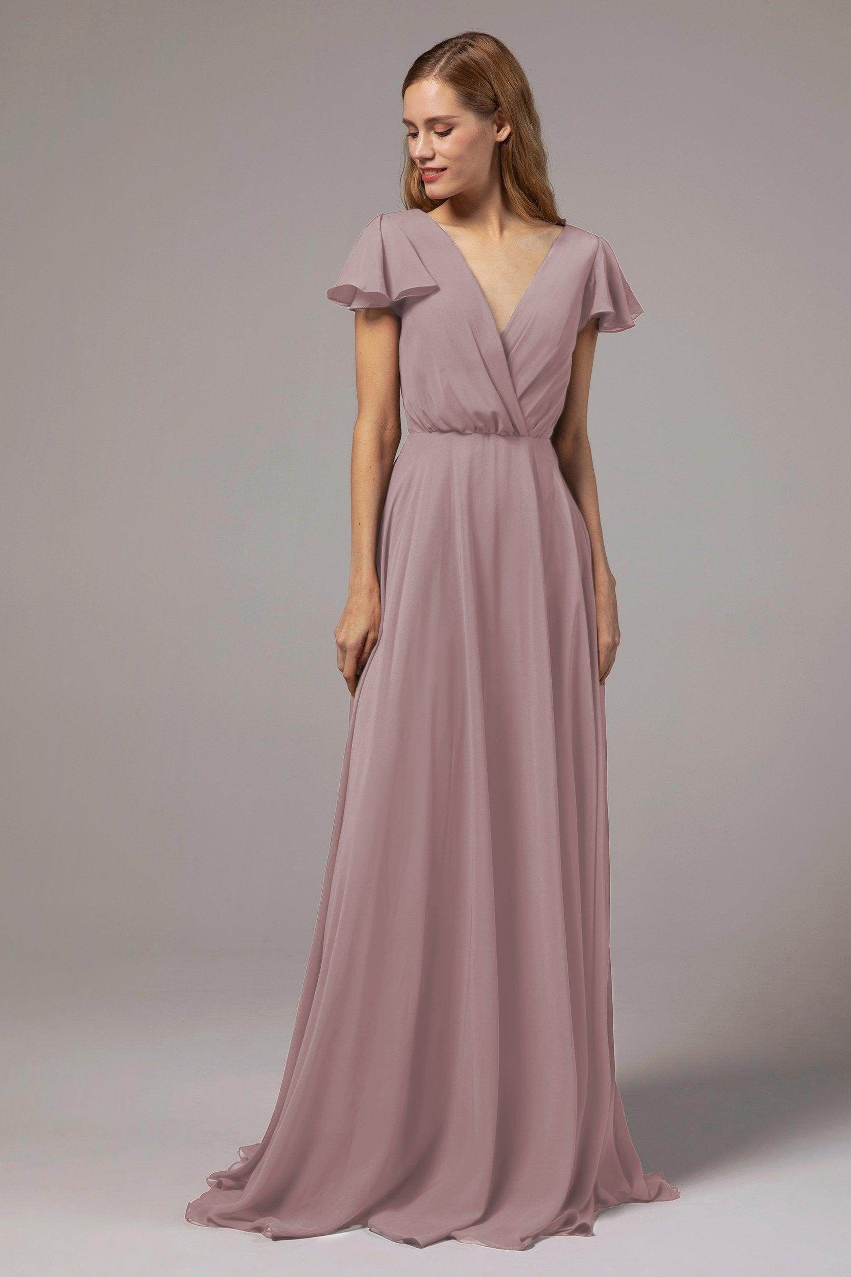 A-Line Floor Length Chiffon Bridesmaid Dress CB0410