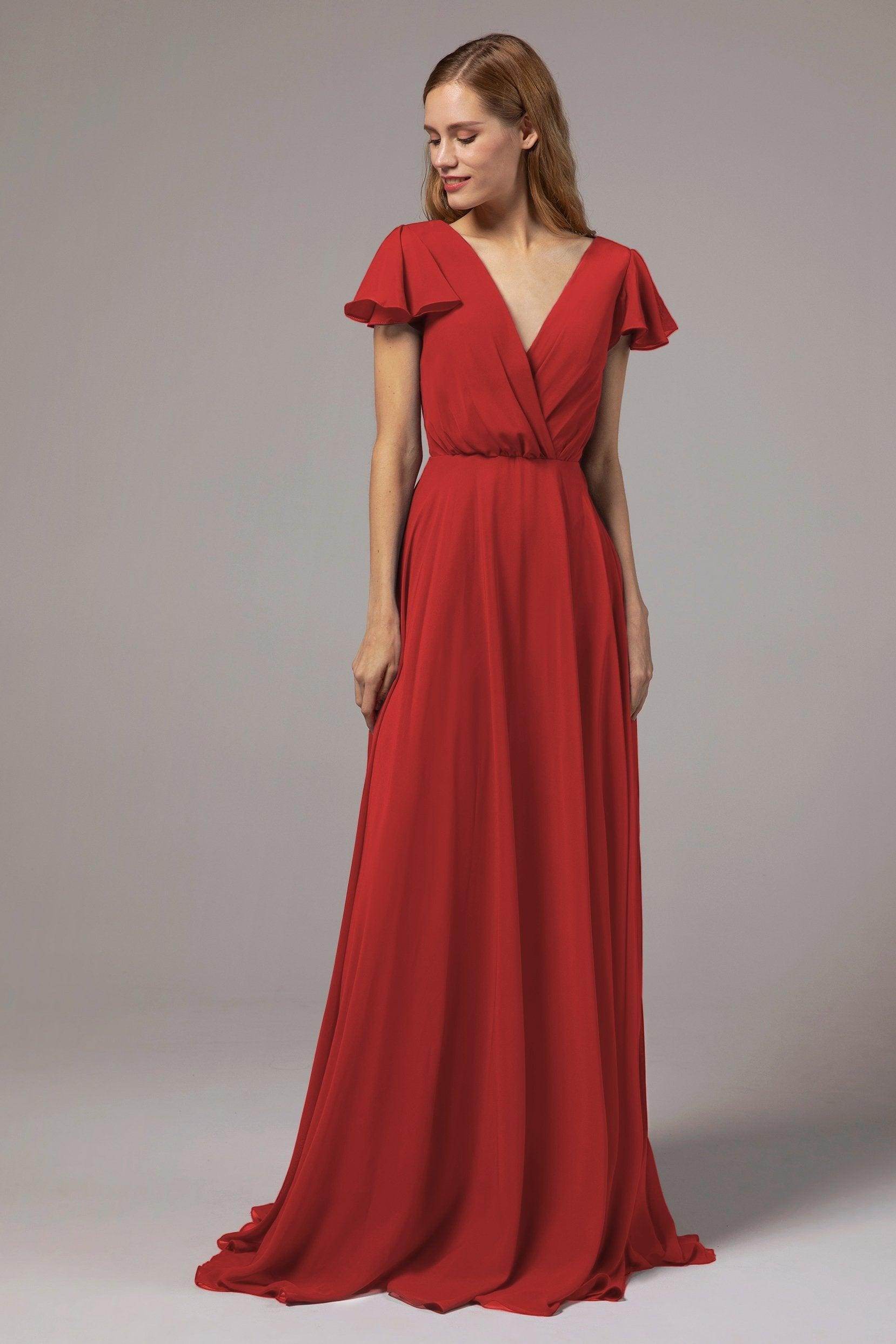 A-Line Floor Length Chiffon Bridesmaid Dress CB0410