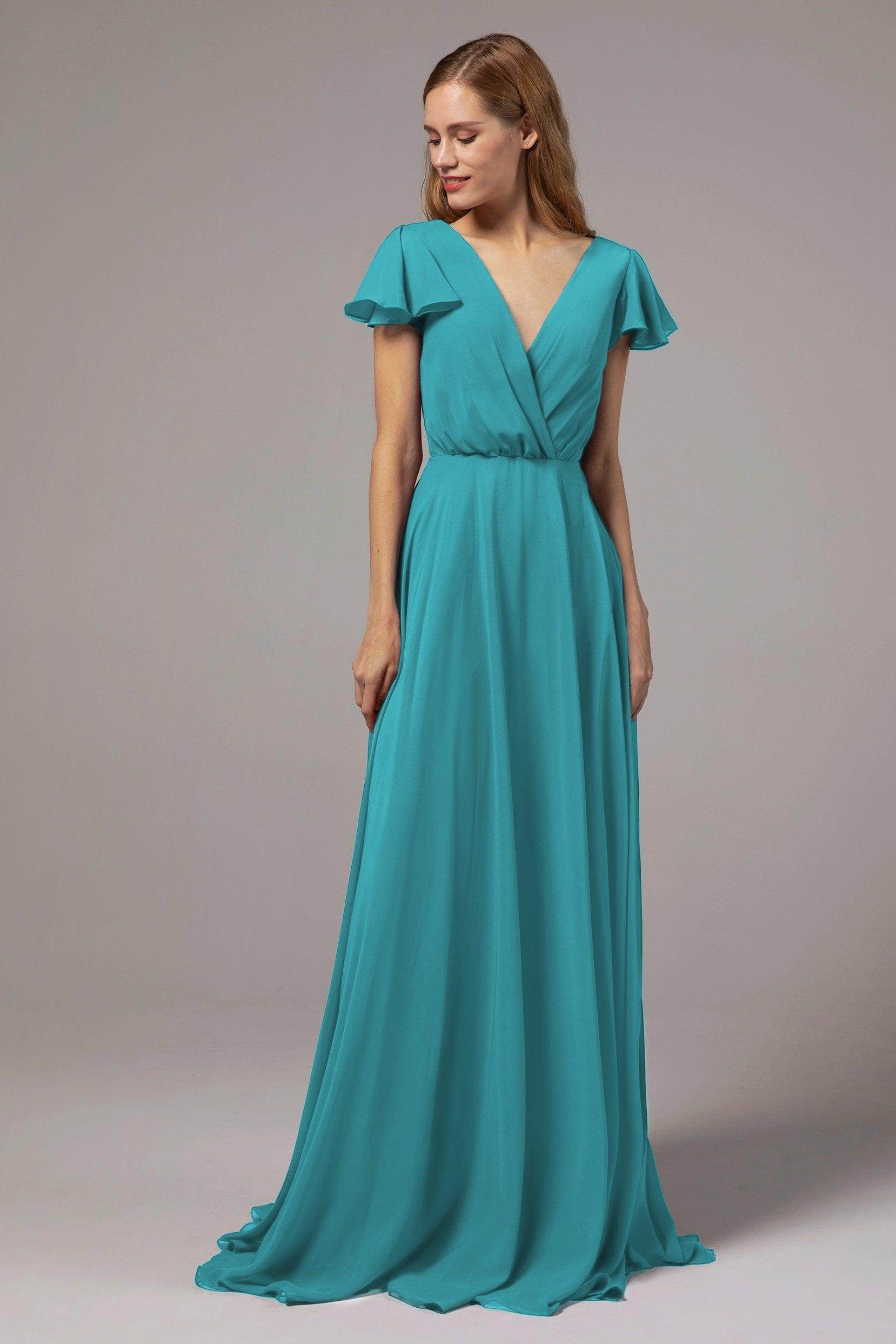 A-Line Floor Length Chiffon Bridesmaid Dress CB0410