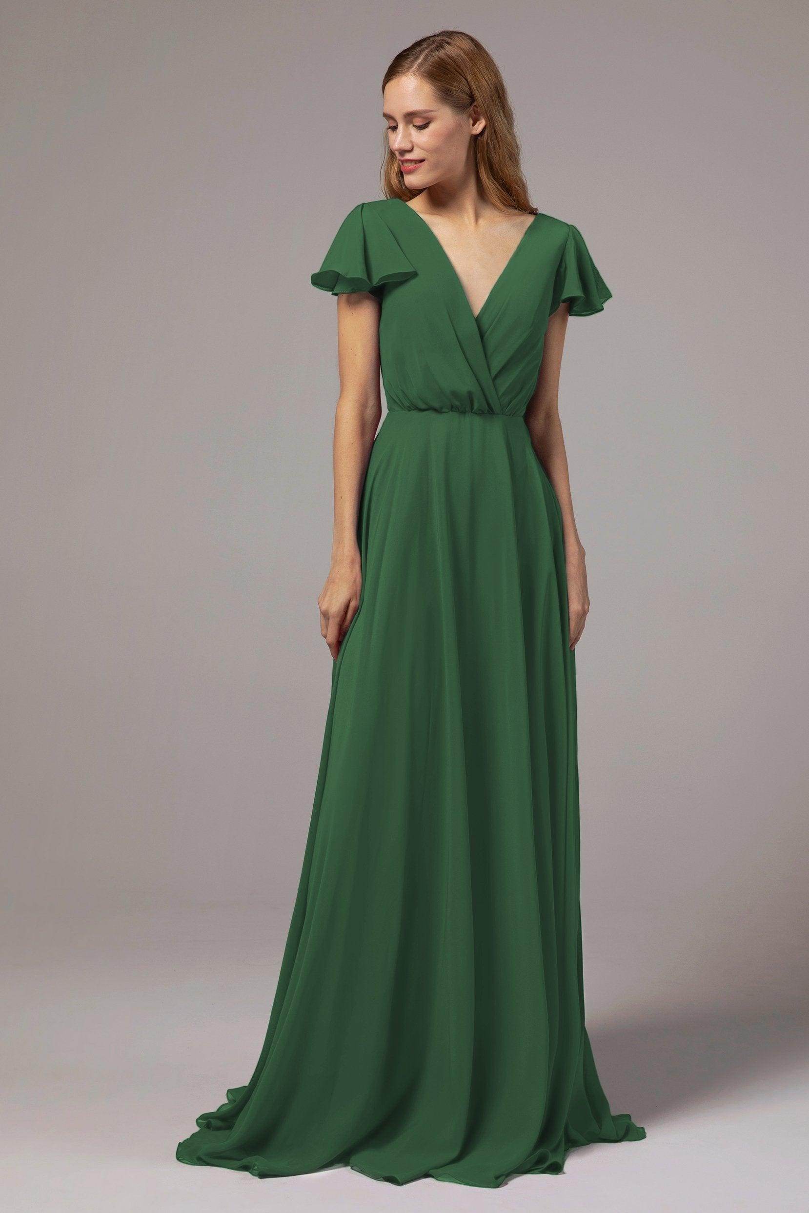 A-Line Floor Length Chiffon Bridesmaid Dress CB0410