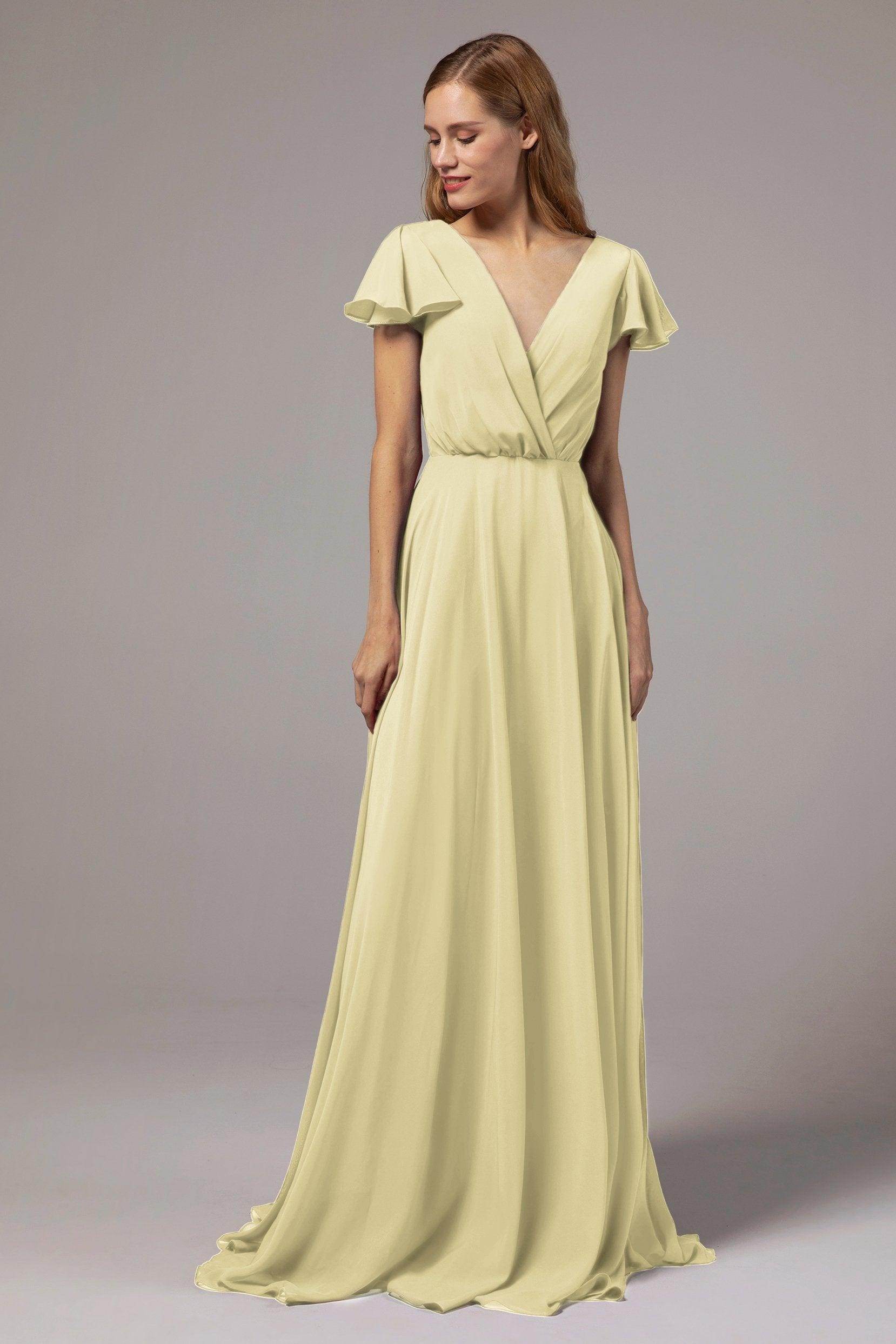 A-Line Floor Length Chiffon Bridesmaid Dress CB0410