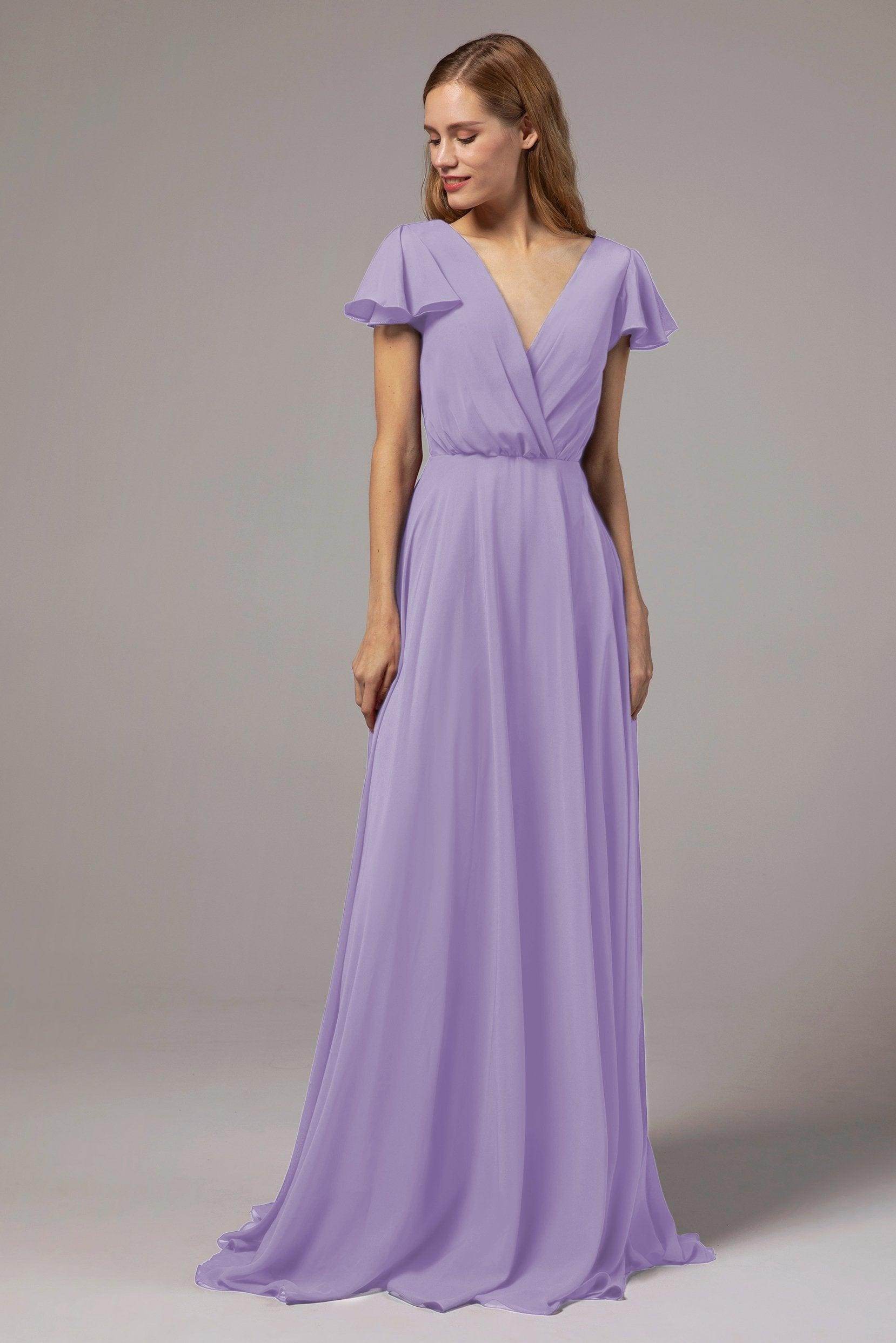 A-Line Floor Length Chiffon Bridesmaid Dress CB0410