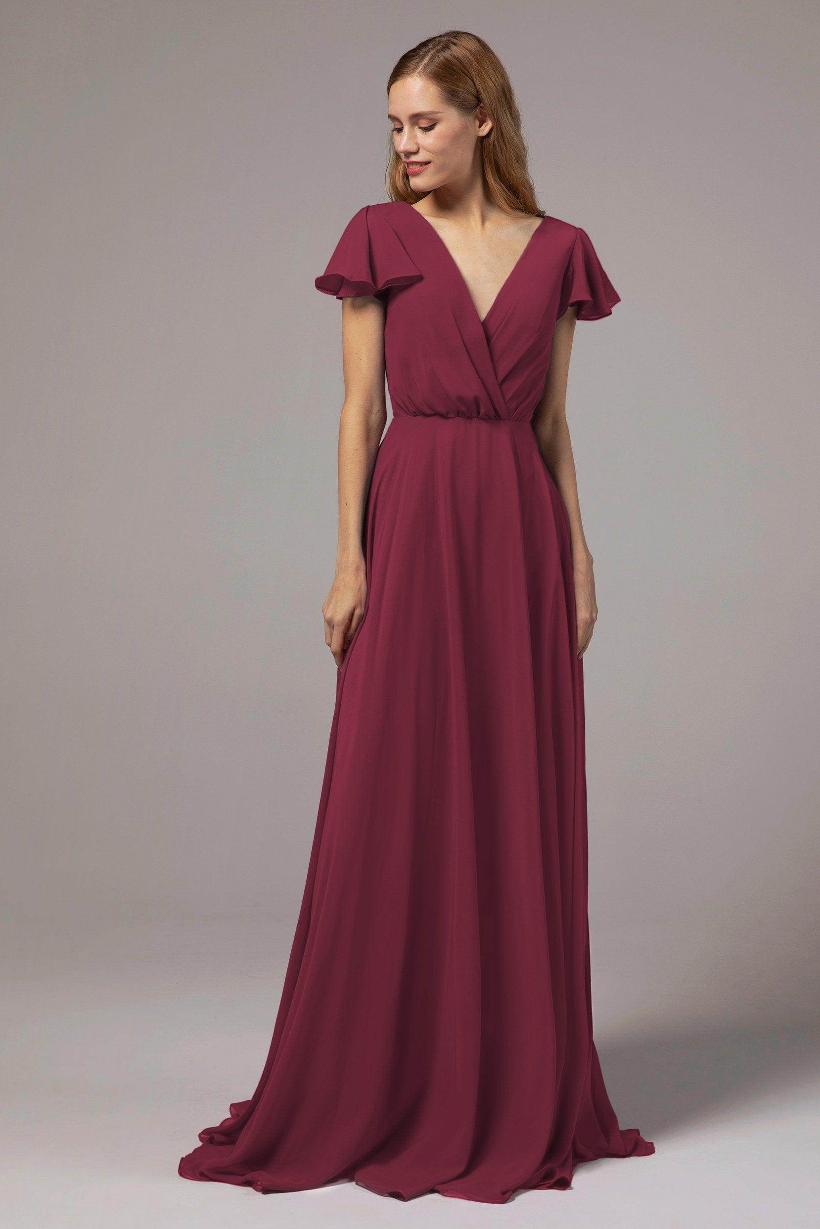 A-Line Floor Length Chiffon Bridesmaid Dress CB0410
