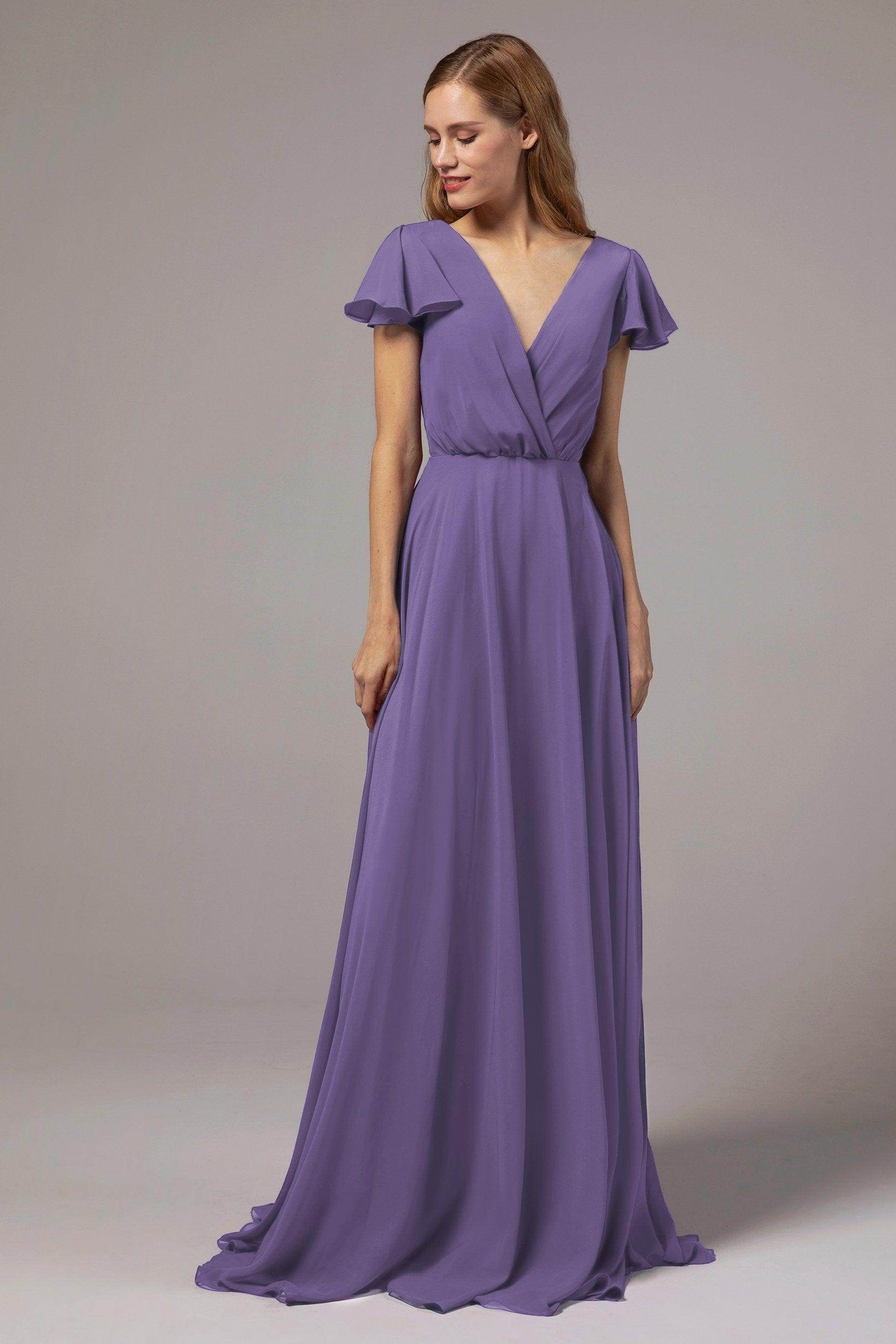 A-Line Floor Length Chiffon Bridesmaid Dress CB0410