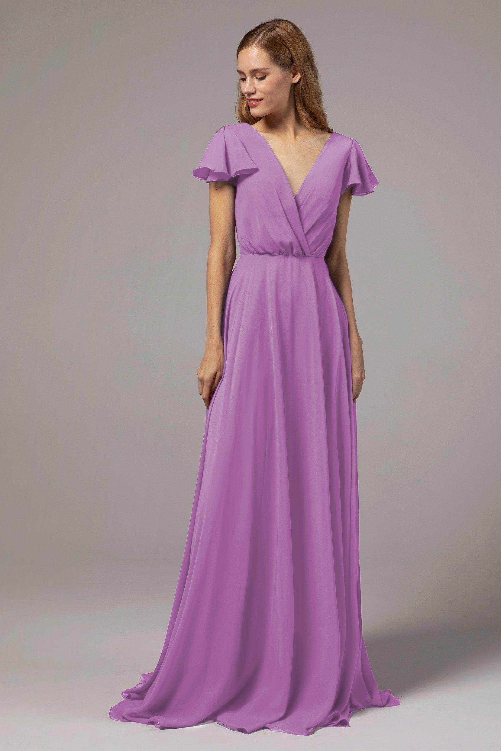 A-Line Floor Length Chiffon Bridesmaid Dress CB0410
