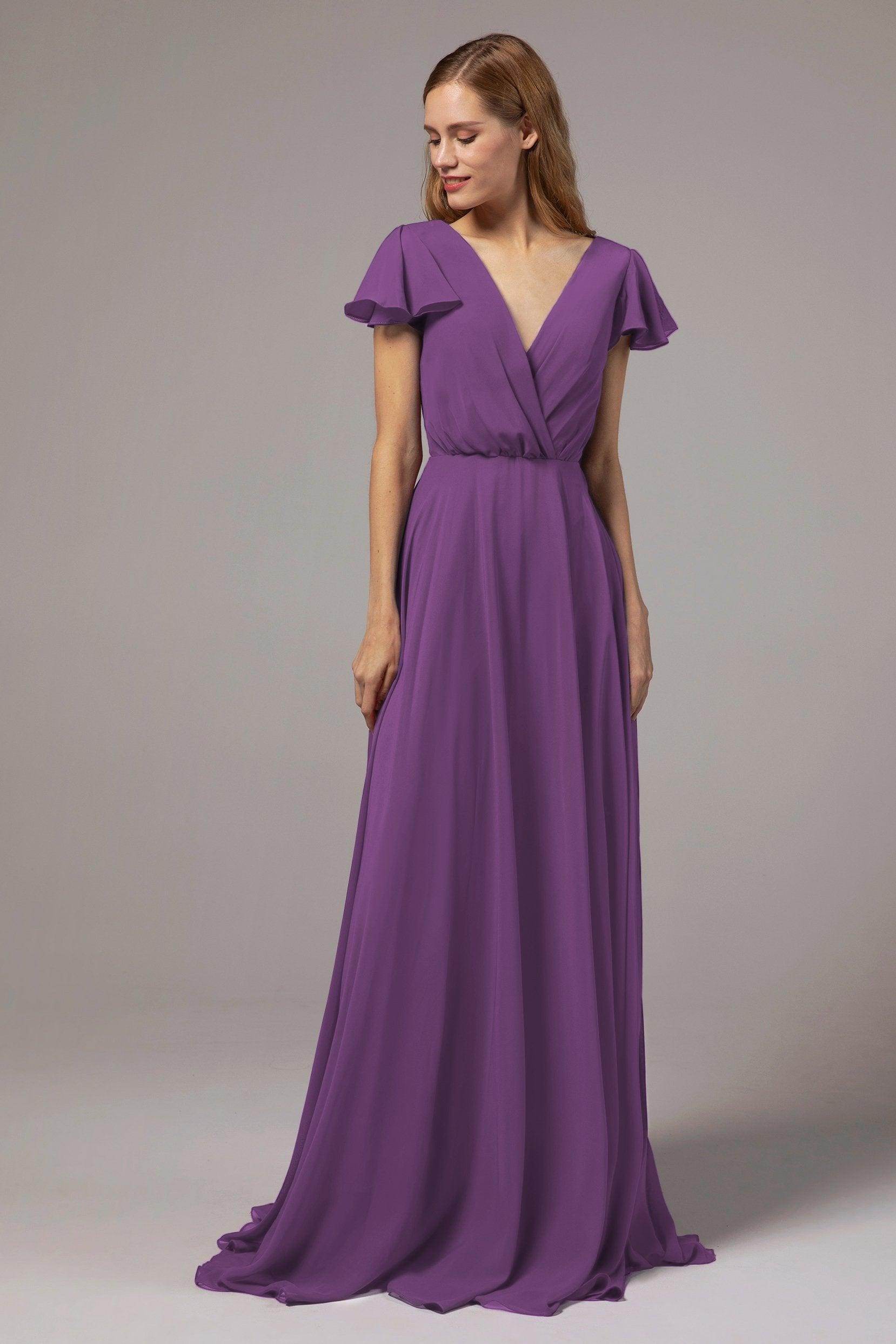 A-Line Floor Length Chiffon Bridesmaid Dress CB0410