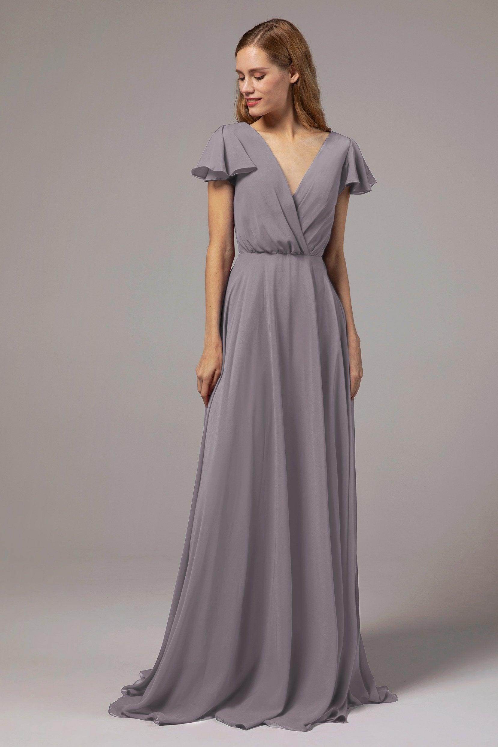 A-Line Floor Length Chiffon Bridesmaid Dress CB0410