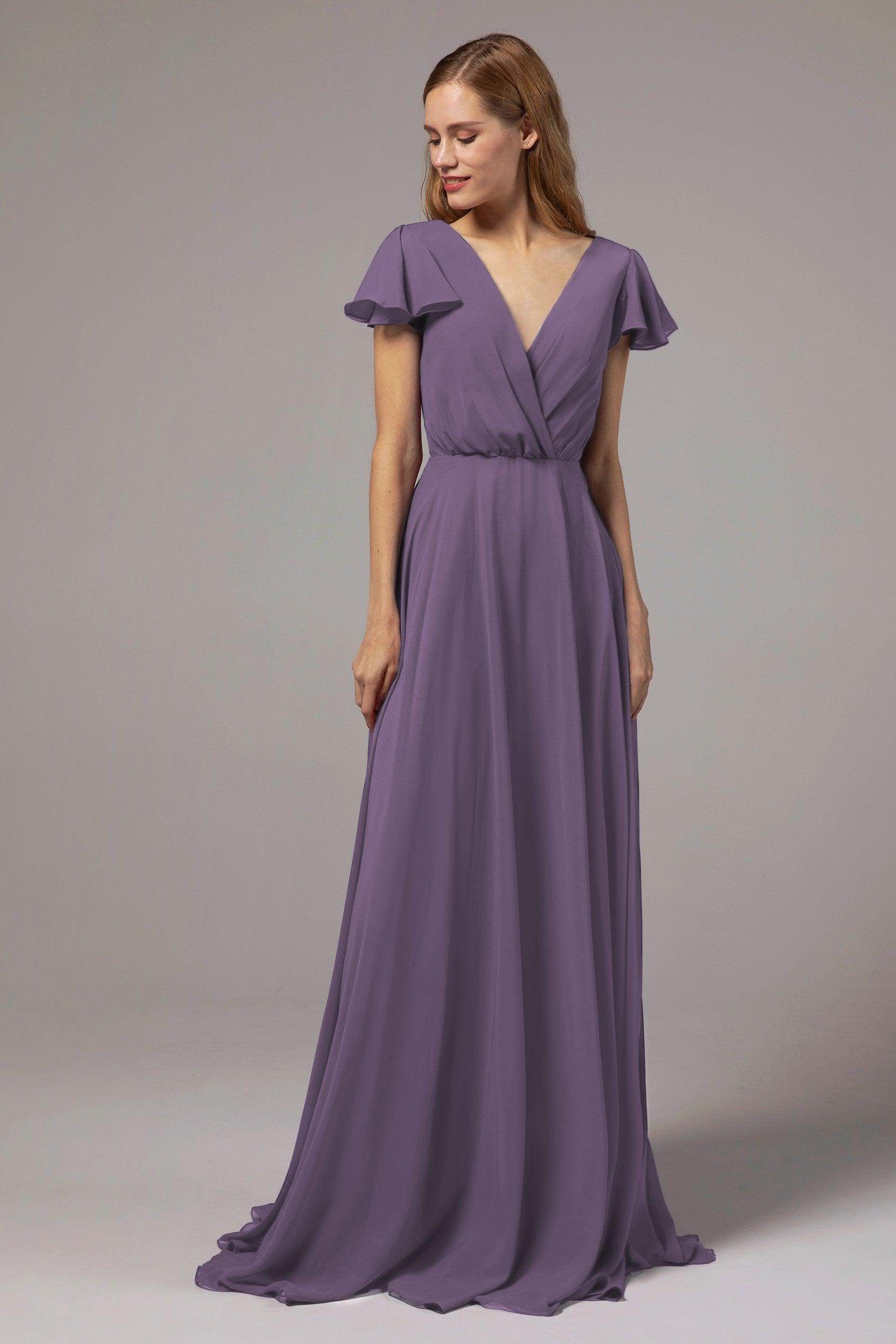 A-Line Floor Length Chiffon Bridesmaid Dress CB0410