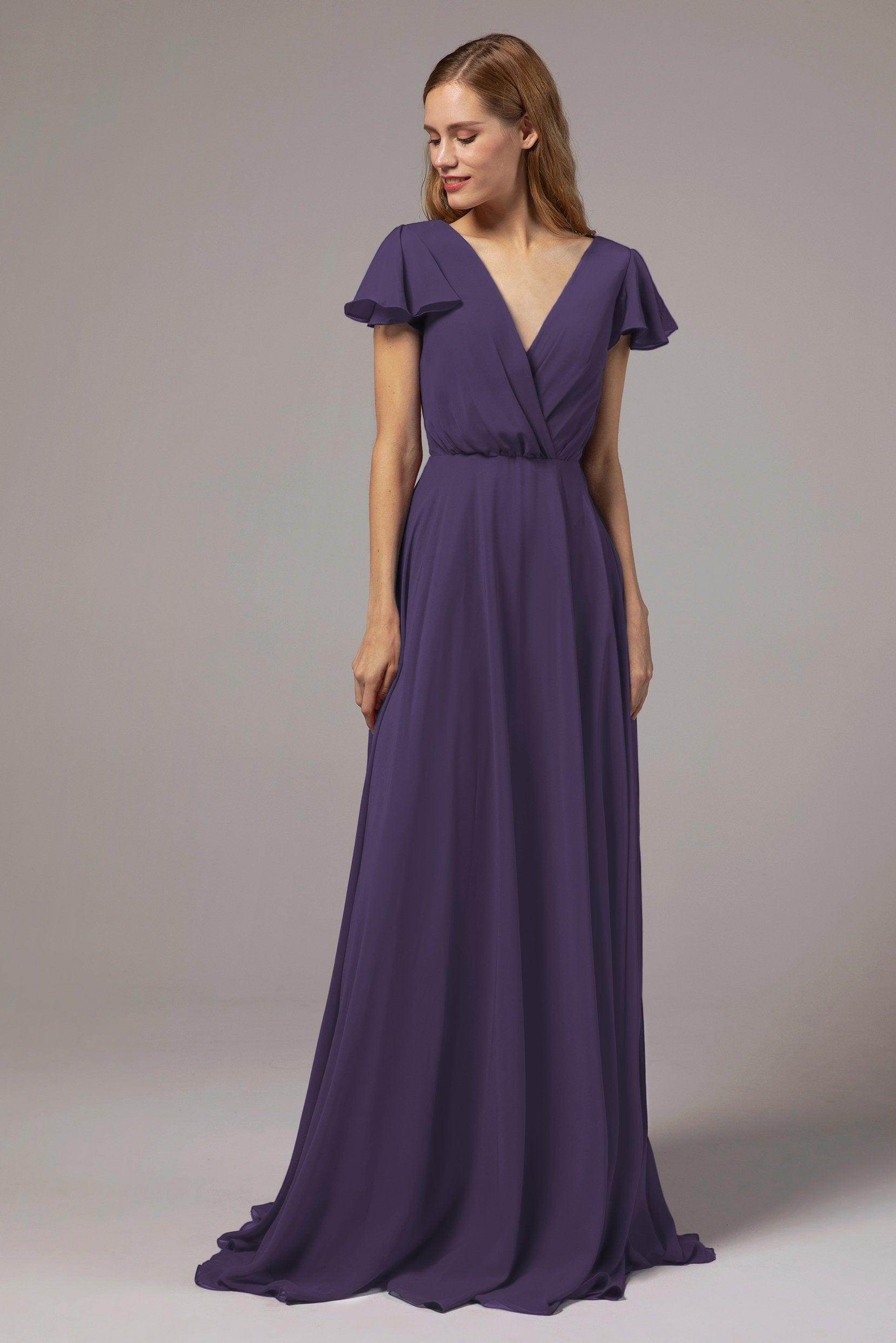 A-Line Floor Length Chiffon Bridesmaid Dress CB0410