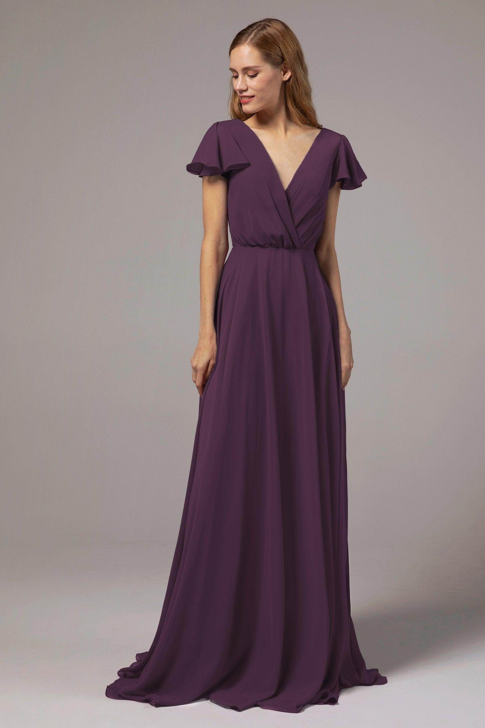 A-Line Floor Length Chiffon Bridesmaid Dress CB0410