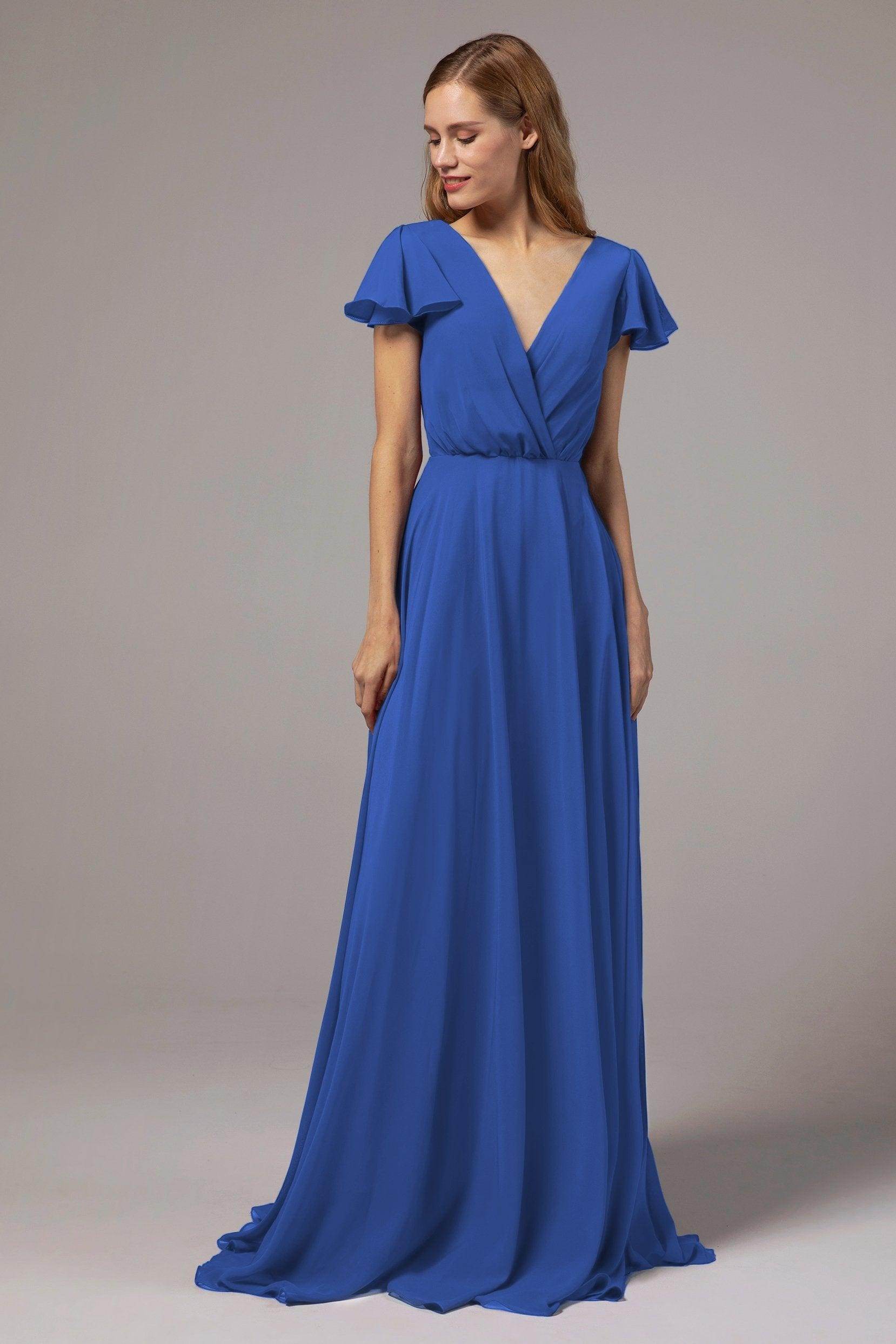 A-Line Floor Length Chiffon Bridesmaid Dress CB0410