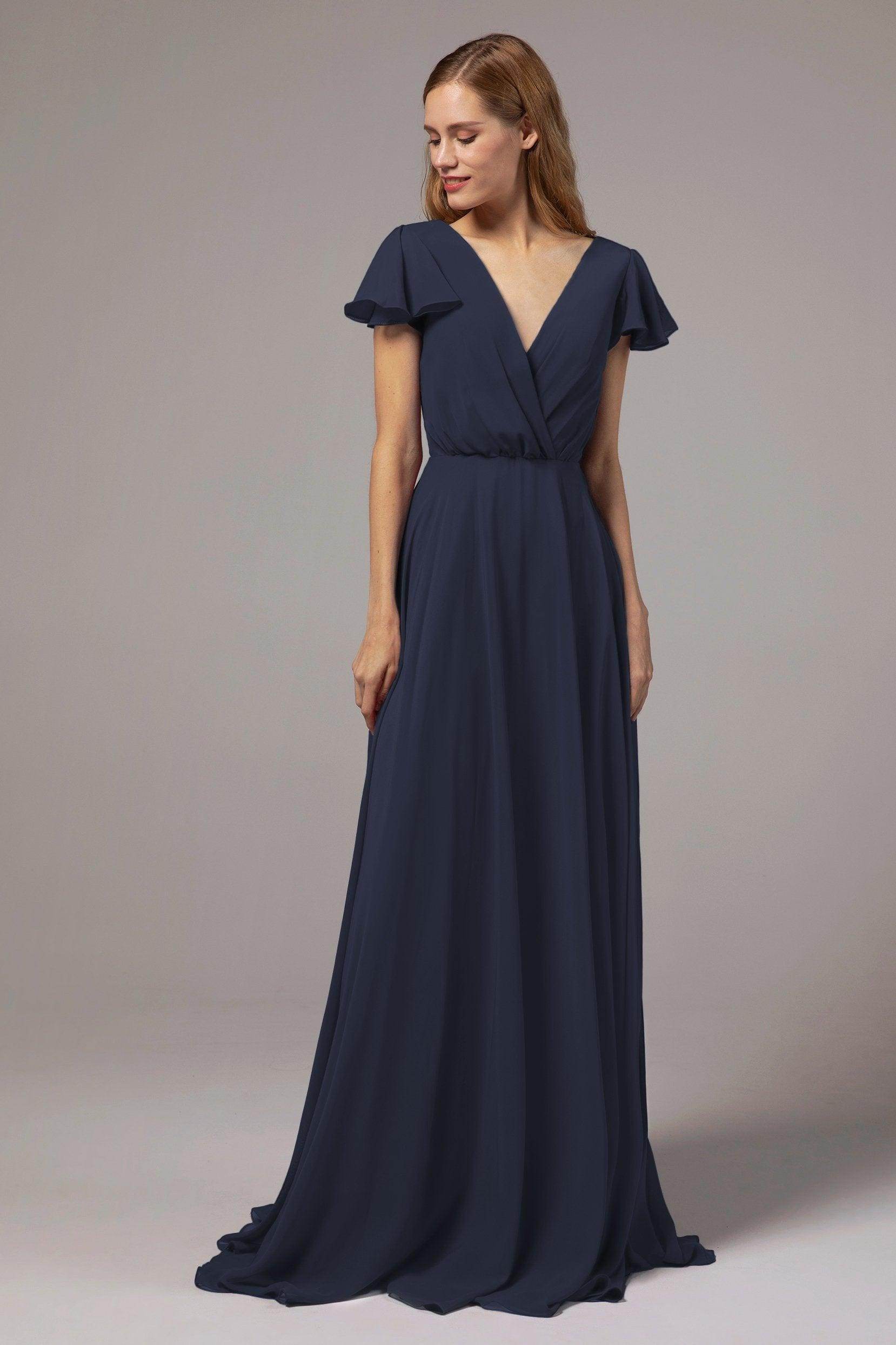 A-Line Floor Length Chiffon Bridesmaid Dress CB0410