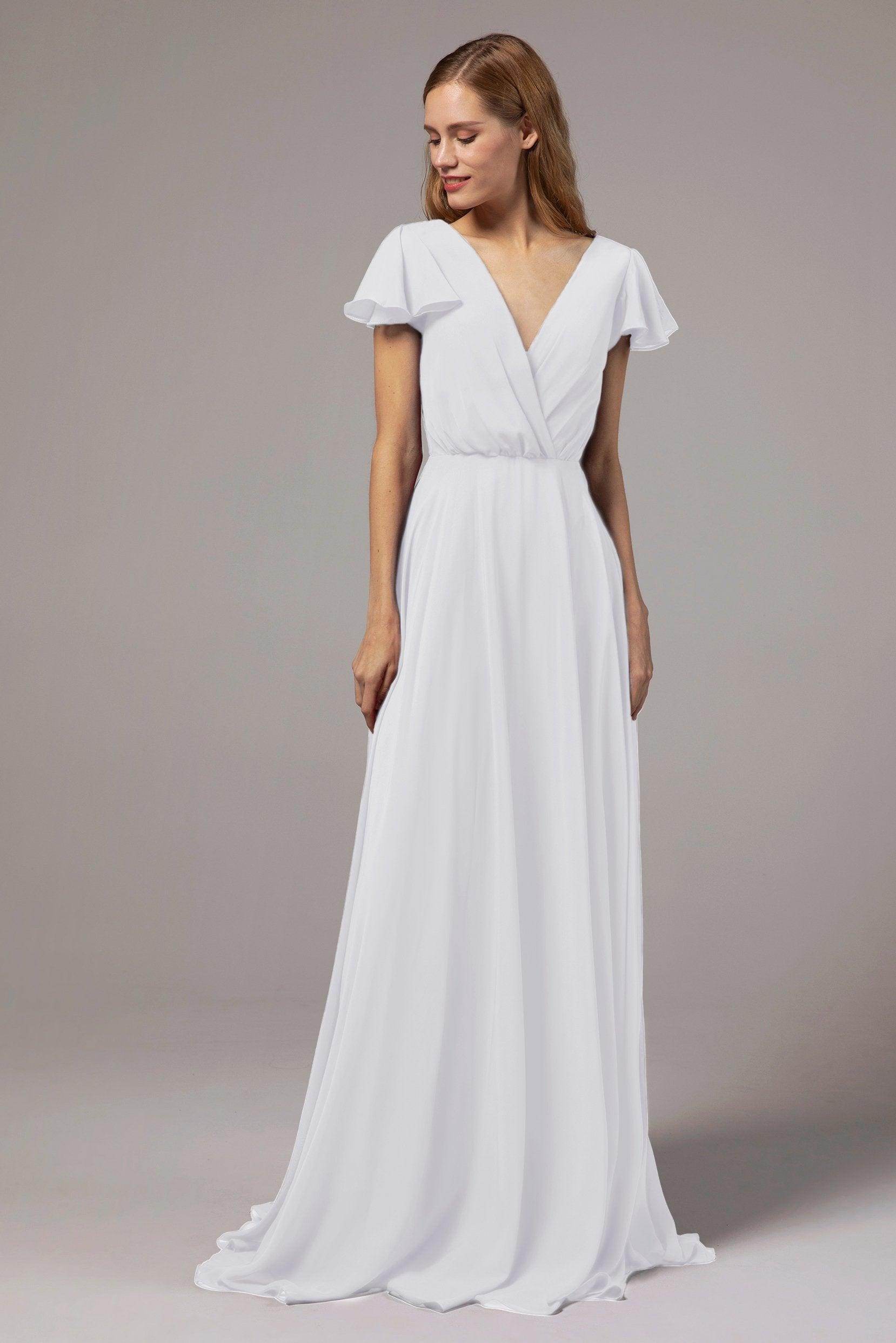 A-Line Floor Length Chiffon Bridesmaid Dress CB0410