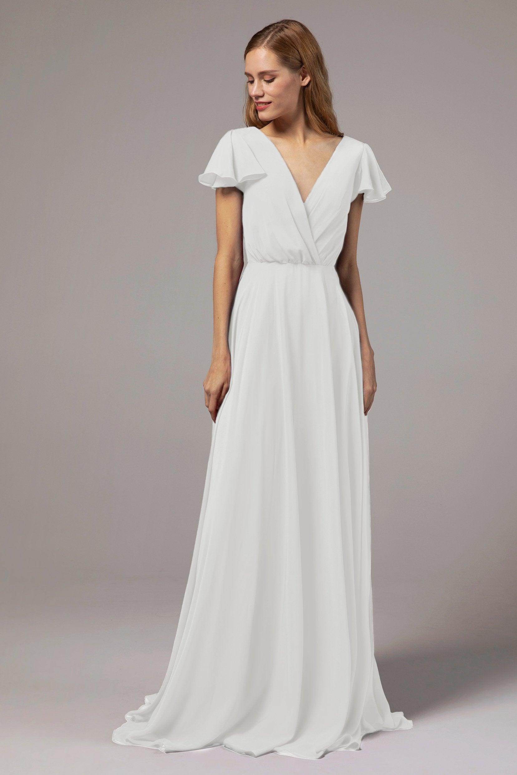 A-Line Floor Length Chiffon Bridesmaid Dress CB0410