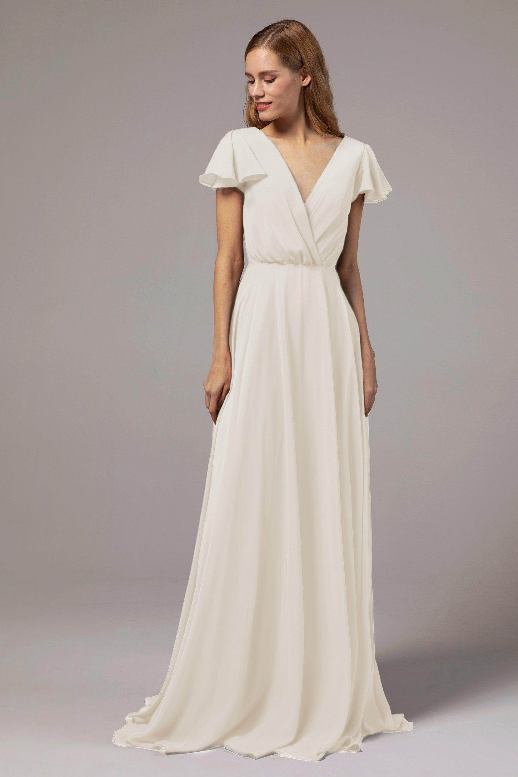 A-Line Floor Length Chiffon Bridesmaid Dress CB0410