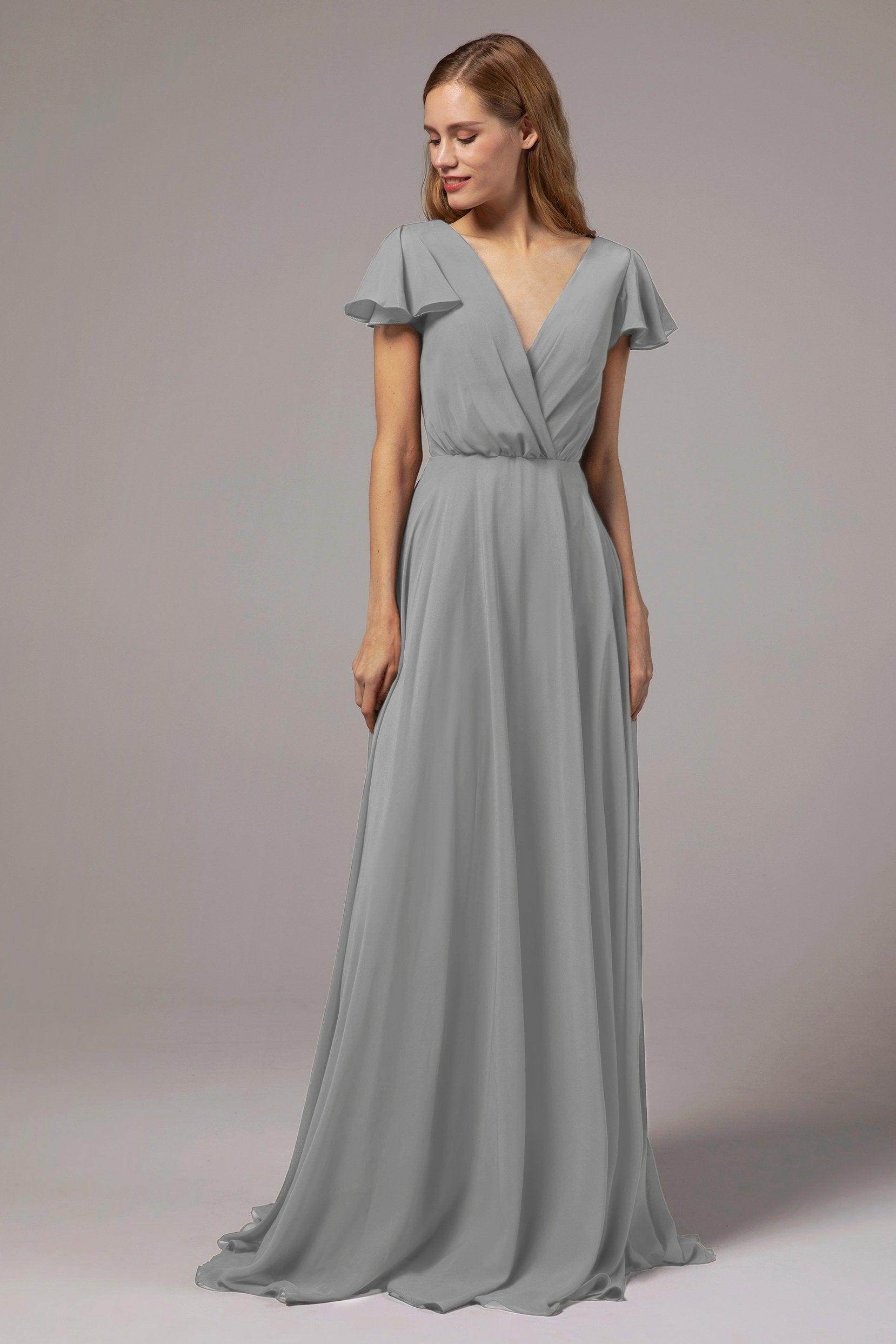 A-Line Floor Length Chiffon Bridesmaid Dress CB0410