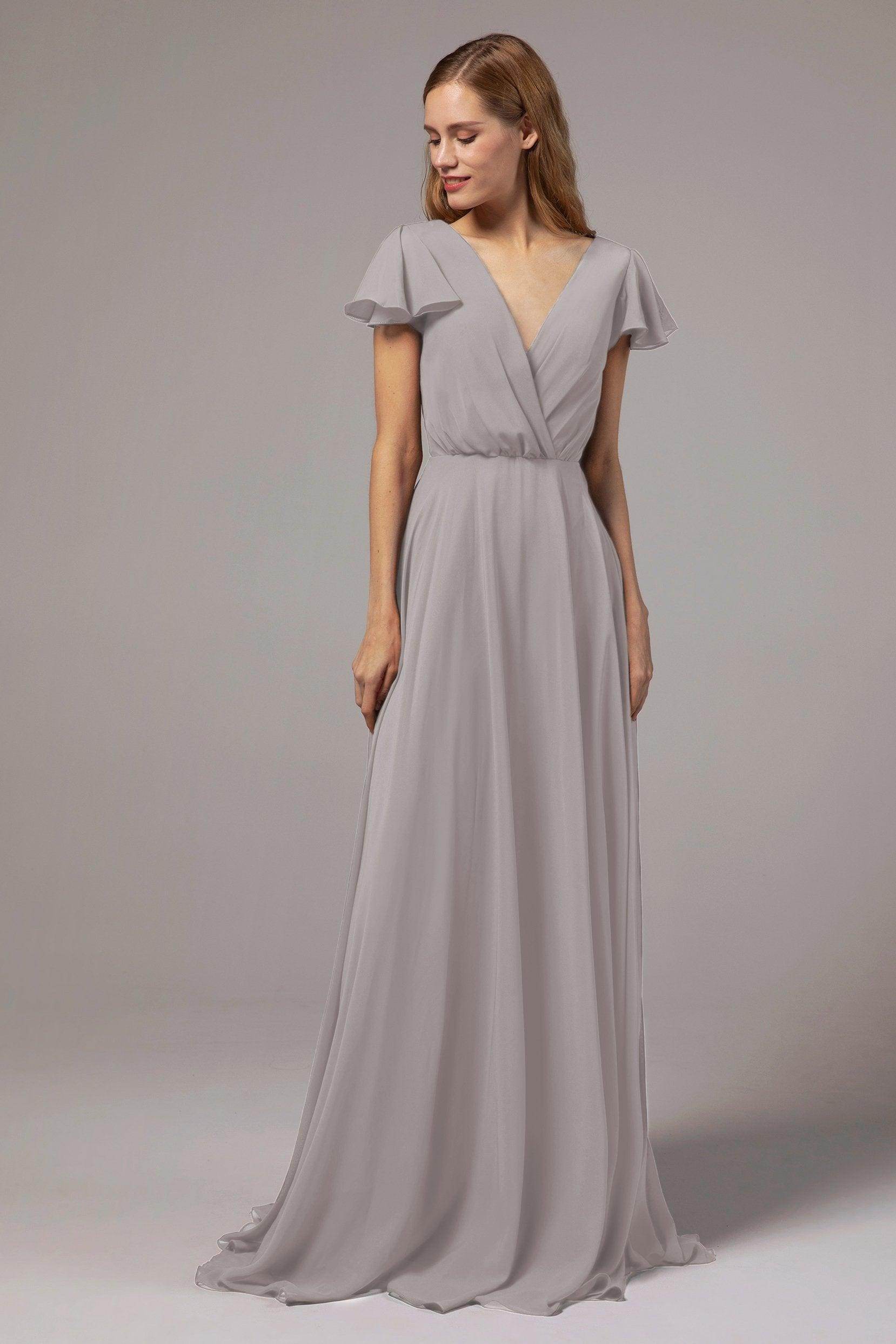 A-Line Floor Length Chiffon Bridesmaid Dress CB0410