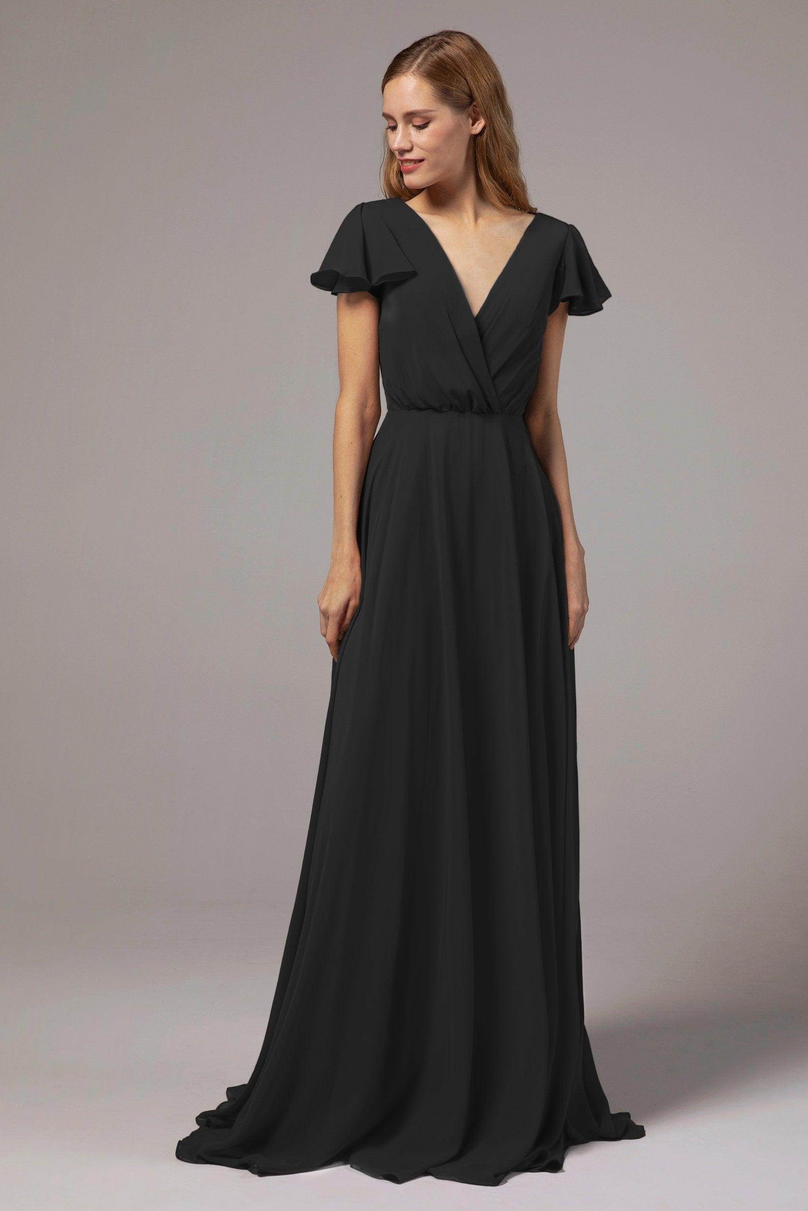 A-Line Floor Length Chiffon Bridesmaid Dress CB0410