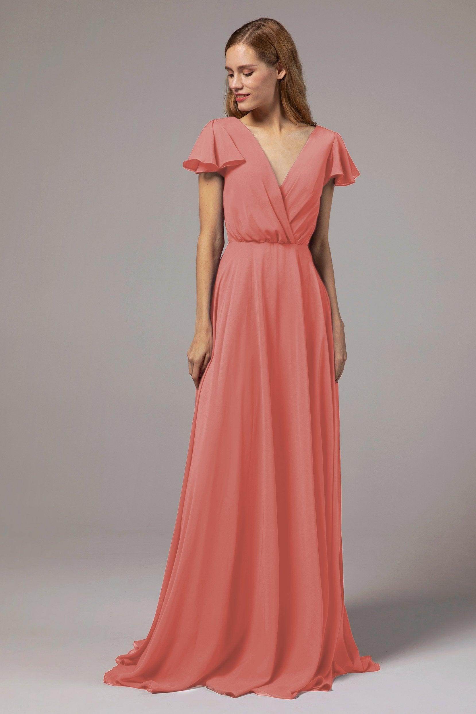 A-Line Floor Length Chiffon Bridesmaid Dress CB0410