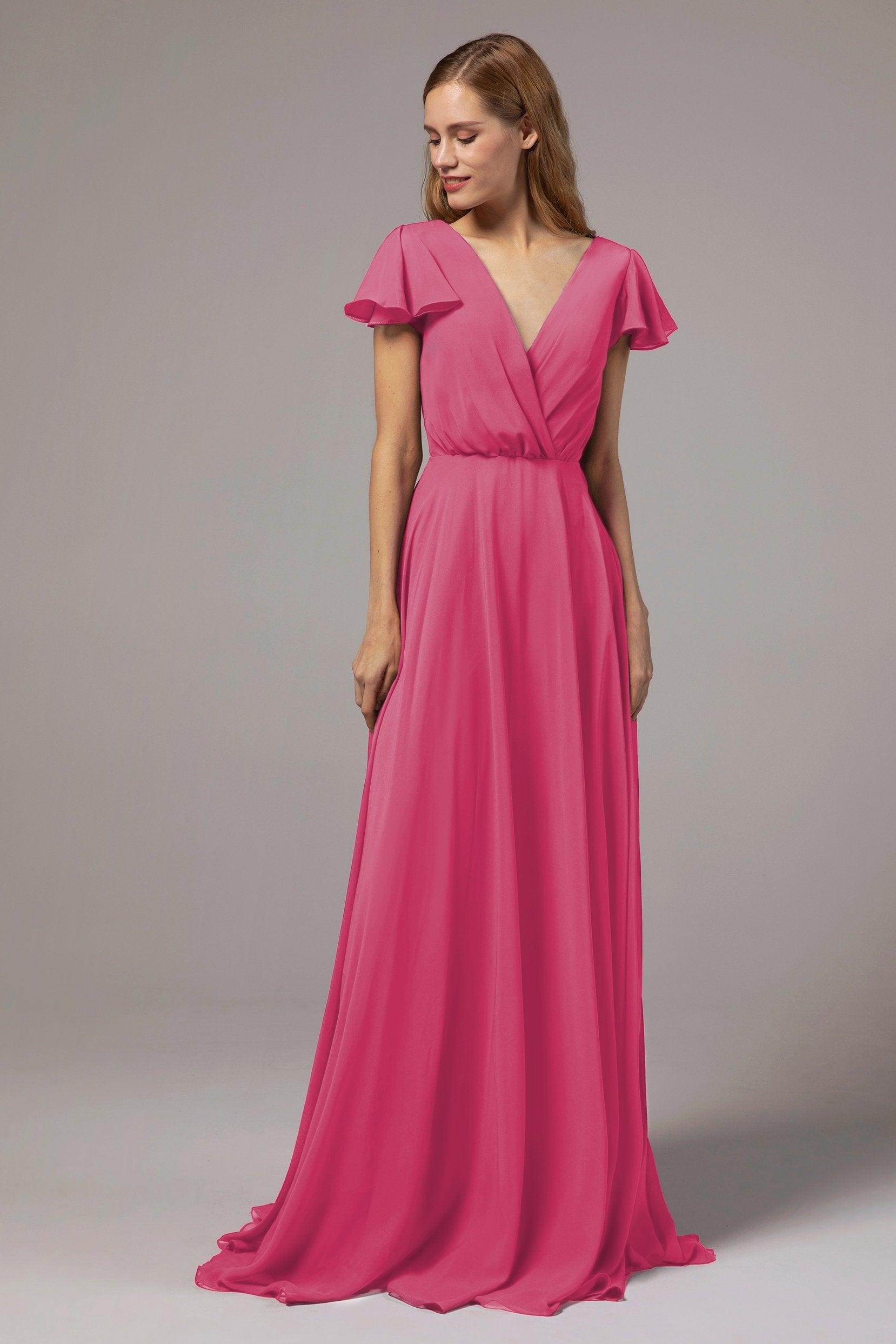 A-Line Floor Length Chiffon Bridesmaid Dress CB0410