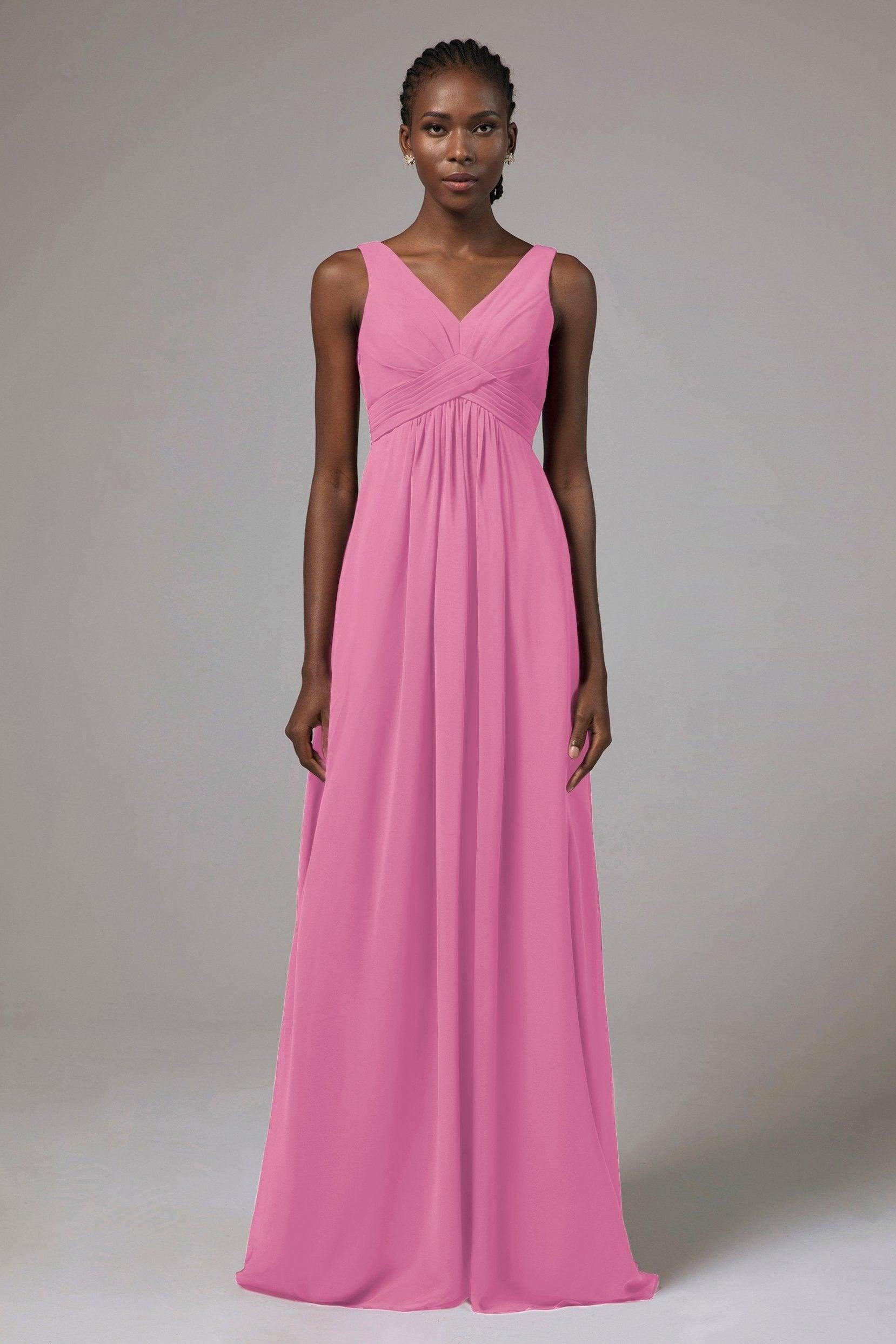 A-Line Floor Length Chiffon Bridesmaid Dress Formal Dresses CB0411