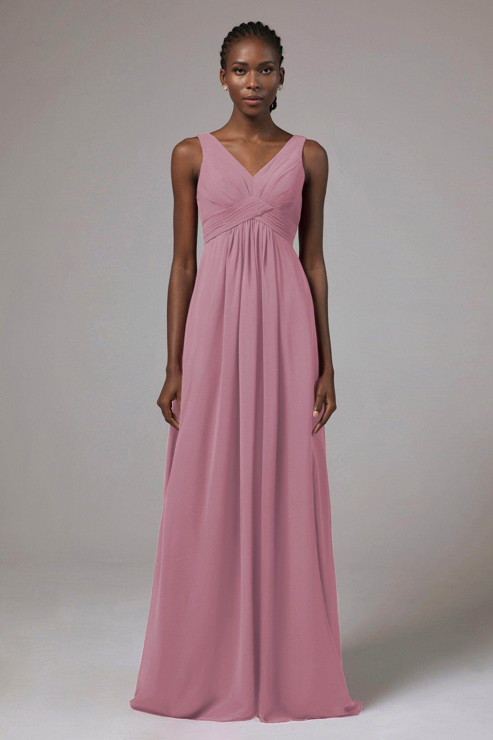 A-Line Floor Length Chiffon Bridesmaid Dress Formal Dresses CB0411