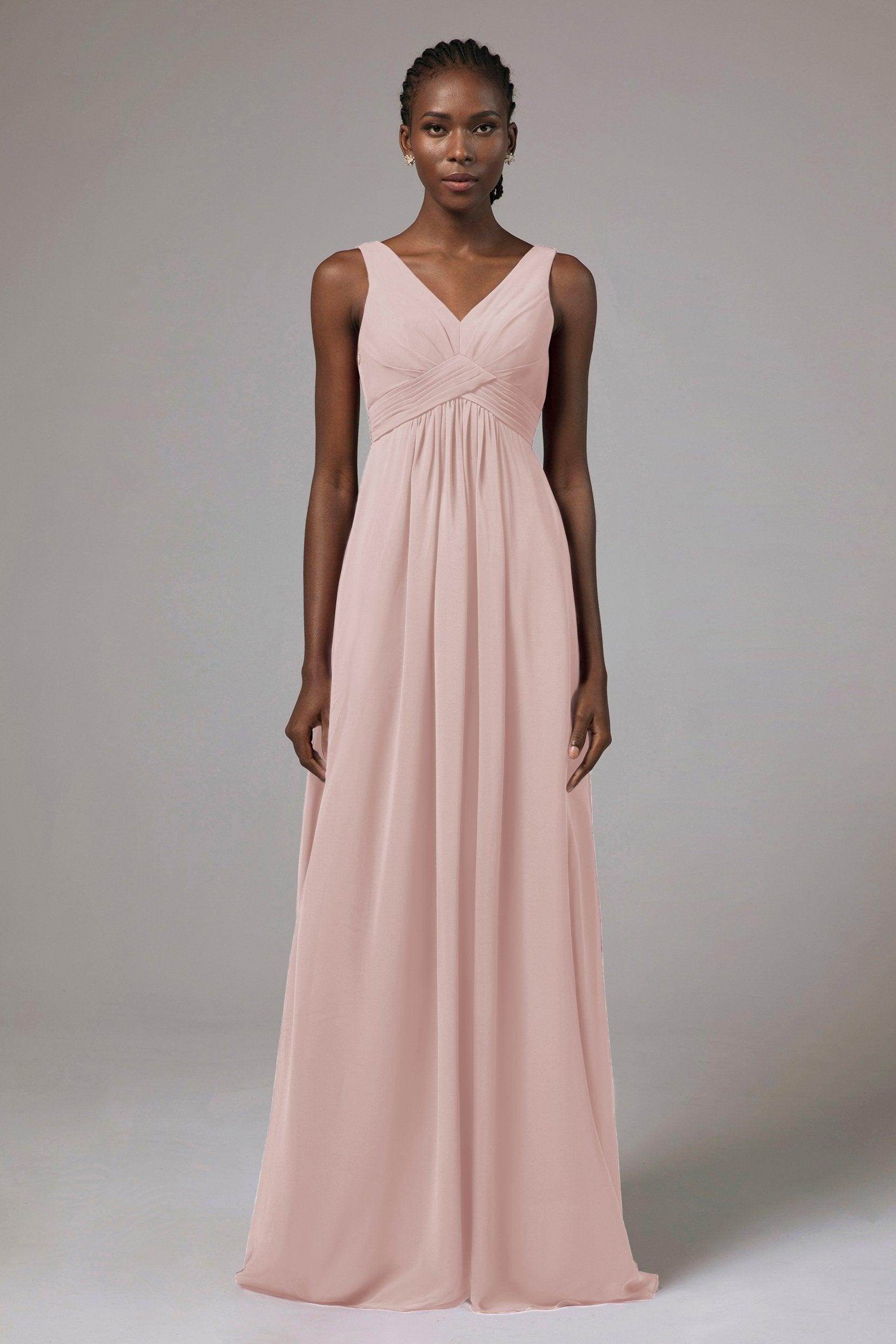 A-Line Floor Length Chiffon Bridesmaid Dress Formal Dresses CB0411
