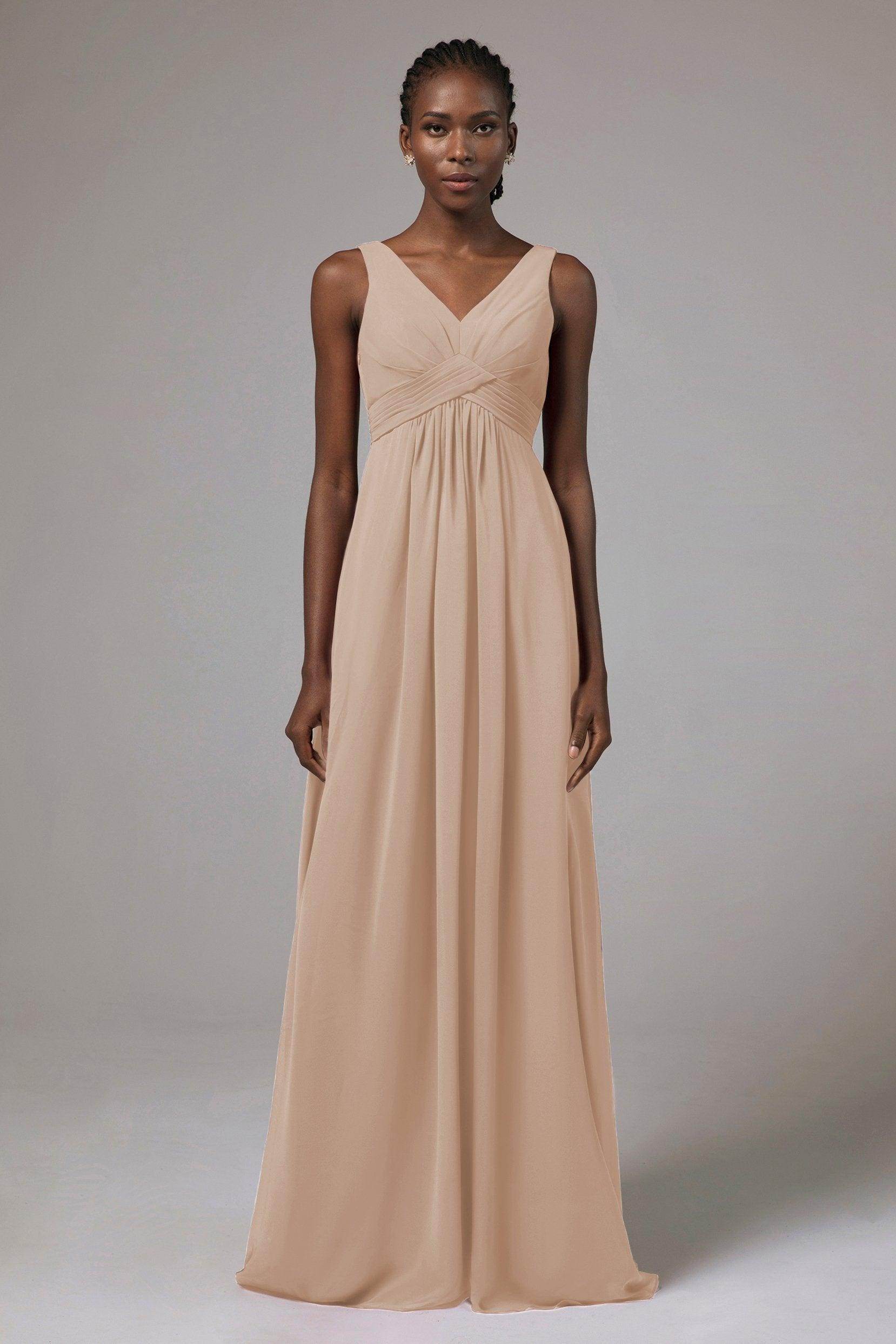 A-Line Floor Length Chiffon Bridesmaid Dress Formal Dresses CB0411
