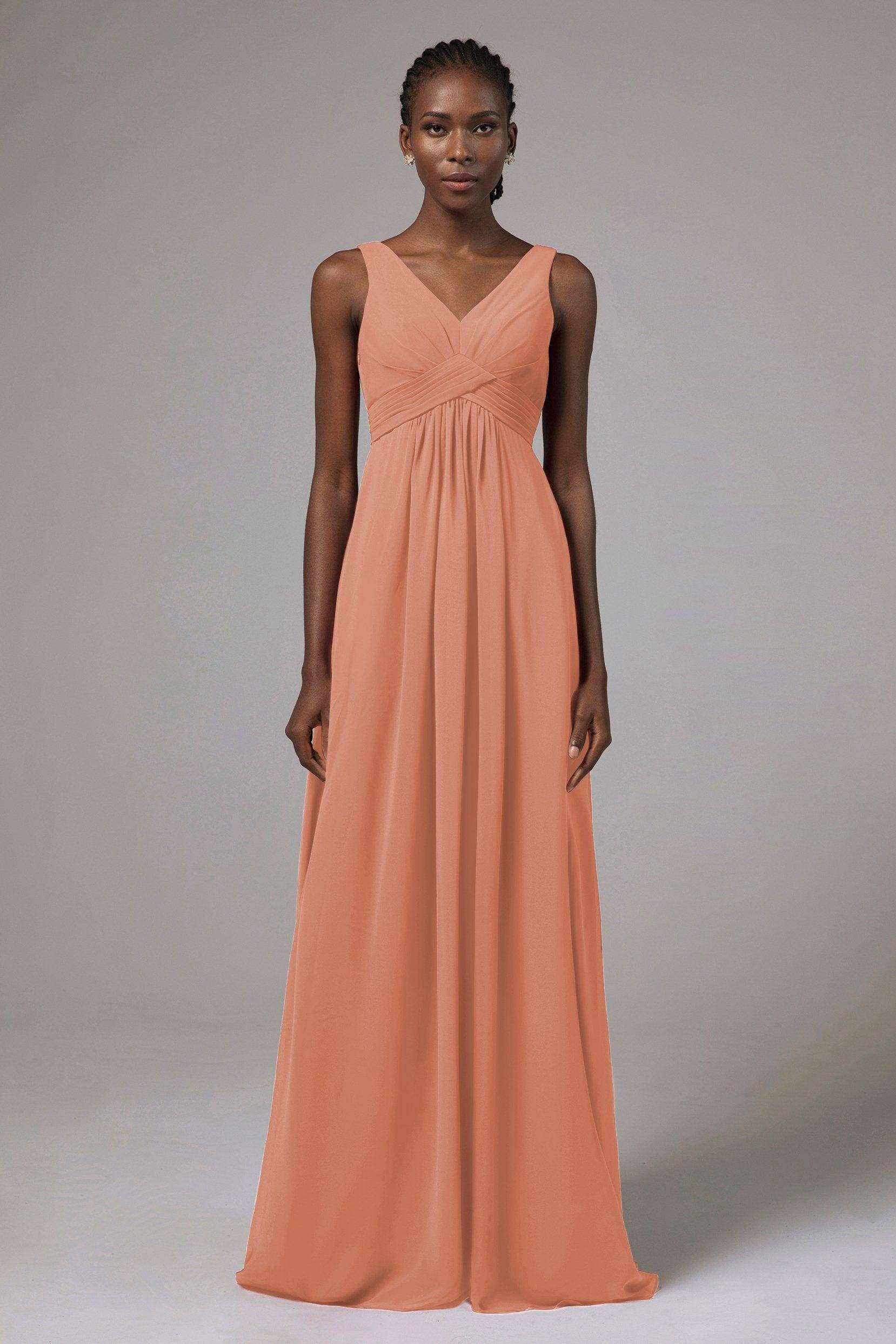 A-Line Floor Length Chiffon Bridesmaid Dress Formal Dresses CB0411