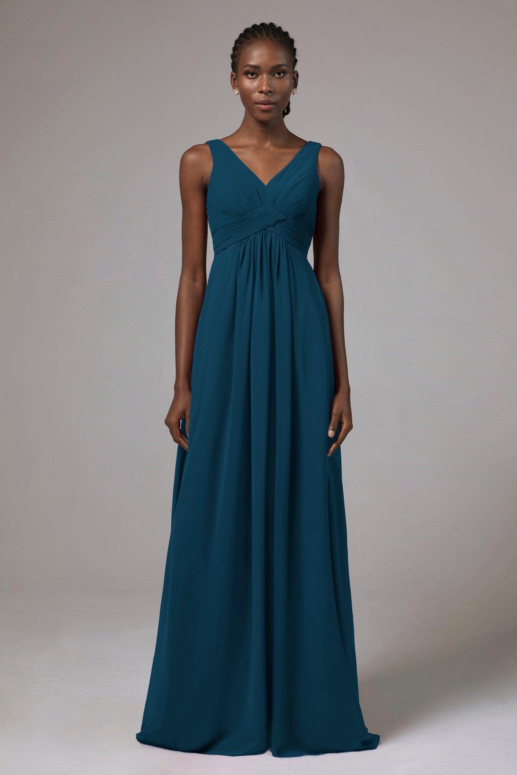 A-Line Floor Length Chiffon Bridesmaid Dress Formal Dresses CB0411