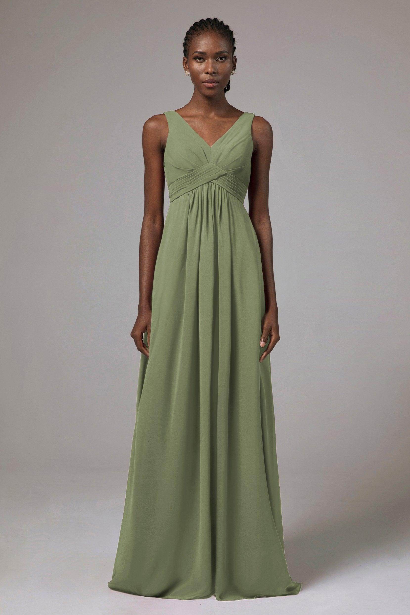 A-Line Floor Length Chiffon Bridesmaid Dress Formal Dresses CB0411
