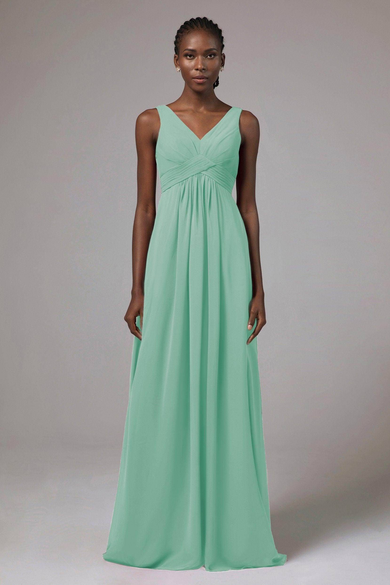 A-Line Floor Length Chiffon Bridesmaid Dress Formal Dresses CB0411