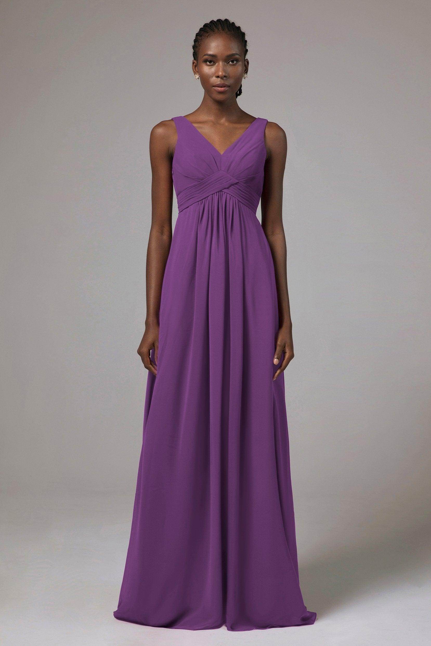 A-Line Floor Length Chiffon Bridesmaid Dress Formal Dresses CB0411