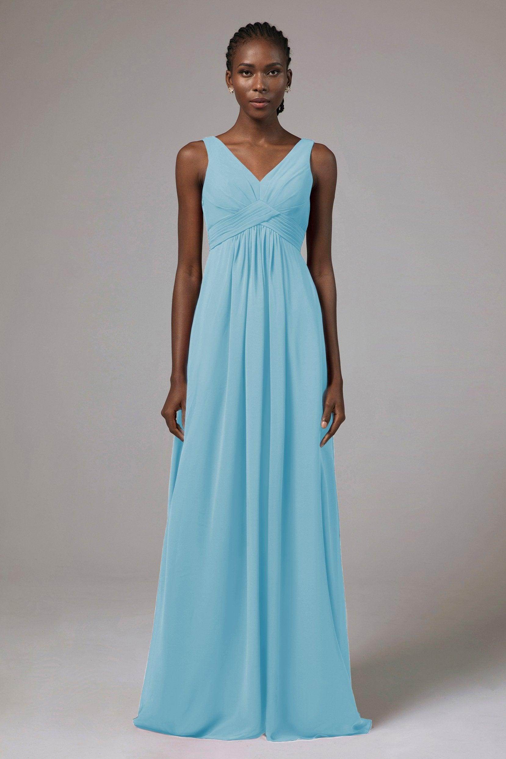A-Line Floor Length Chiffon Bridesmaid Dress Formal Dresses CB0411