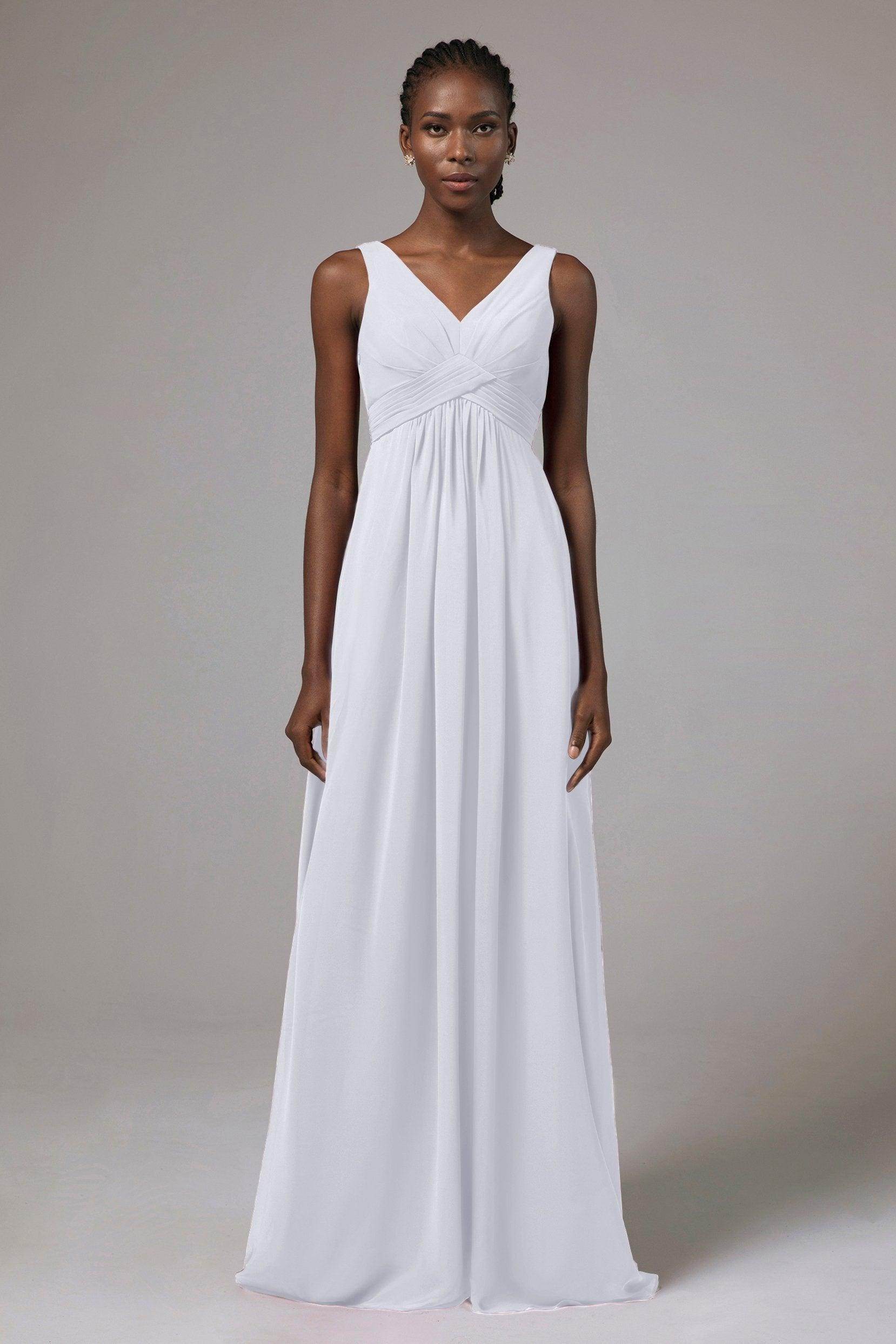 A-Line Floor Length Chiffon Bridesmaid Dress Formal Dresses CB0411