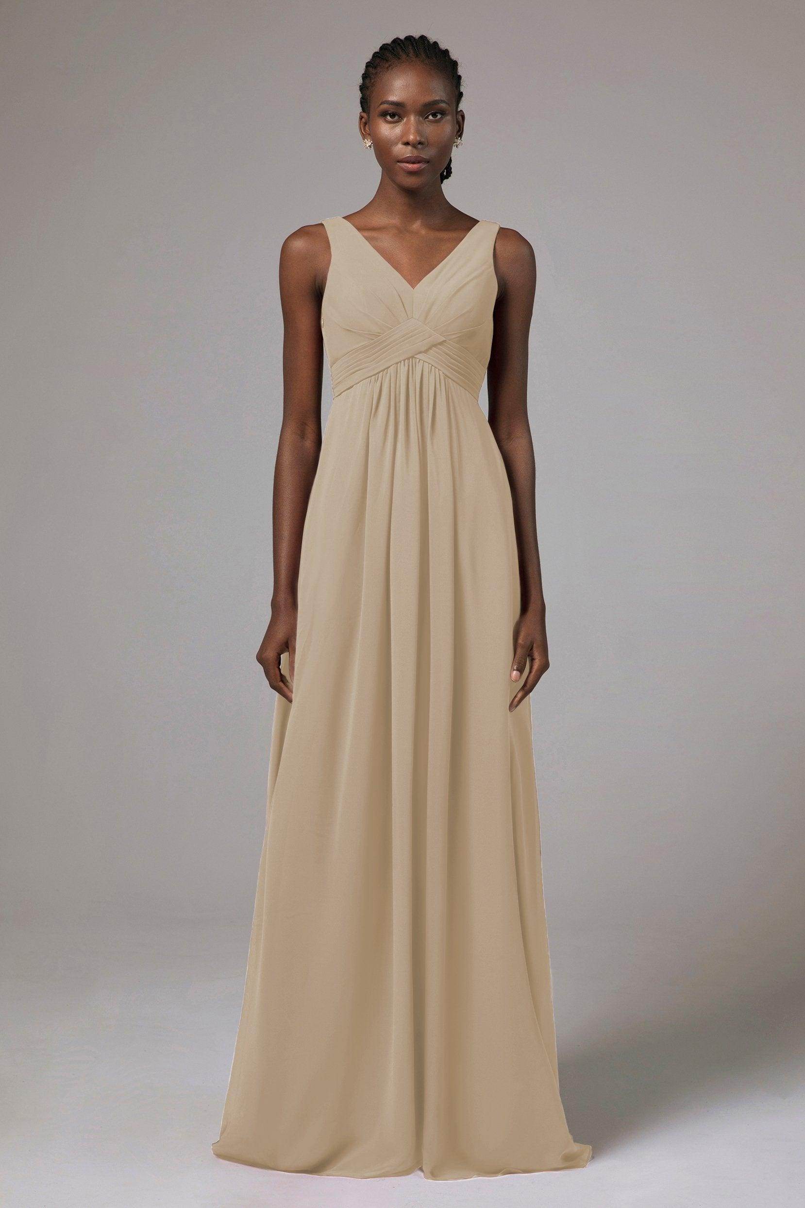 A-Line Floor Length Chiffon Bridesmaid Dress Formal Dresses CB0411