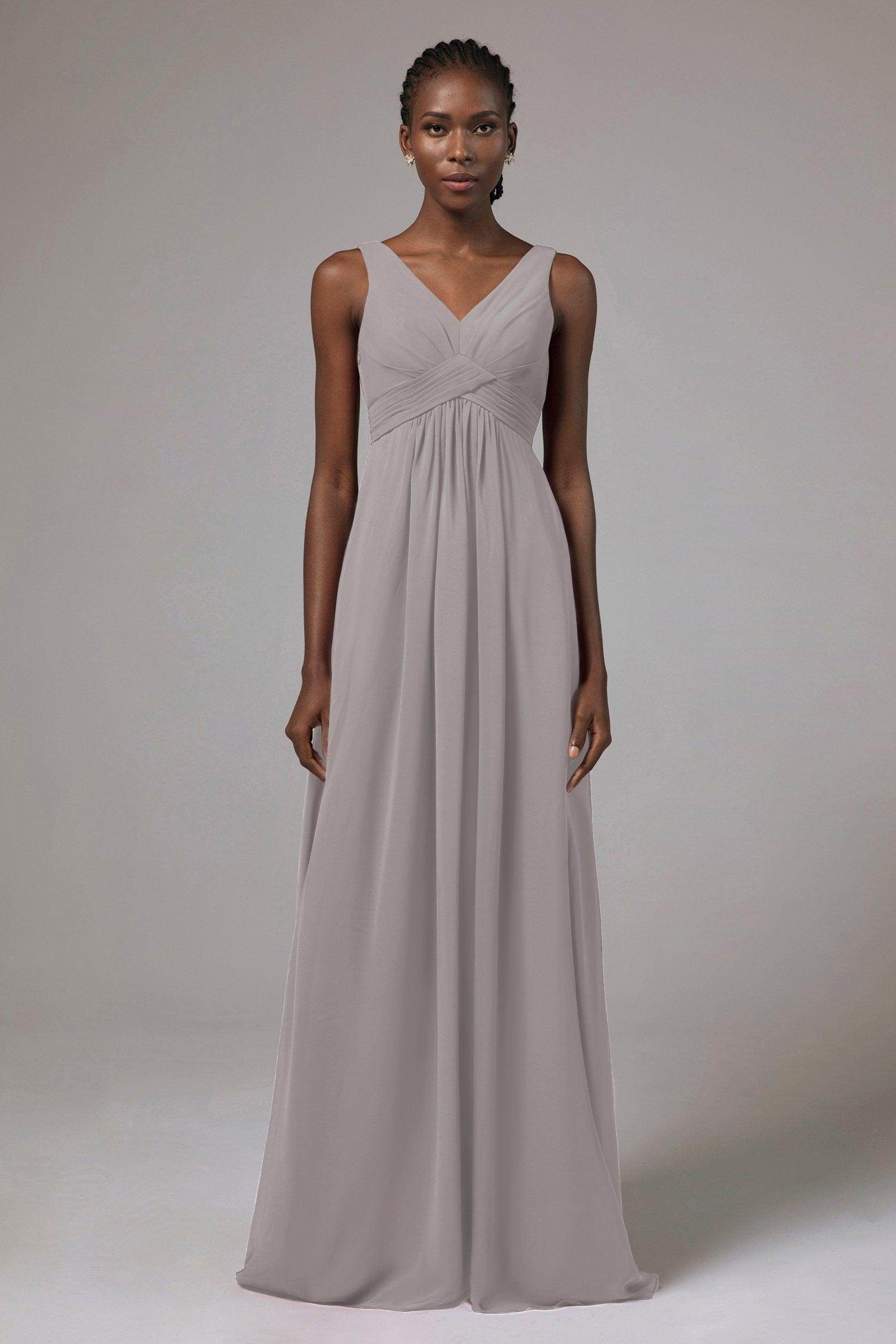 A-Line Floor Length Chiffon Bridesmaid Dress Formal Dresses CB0411