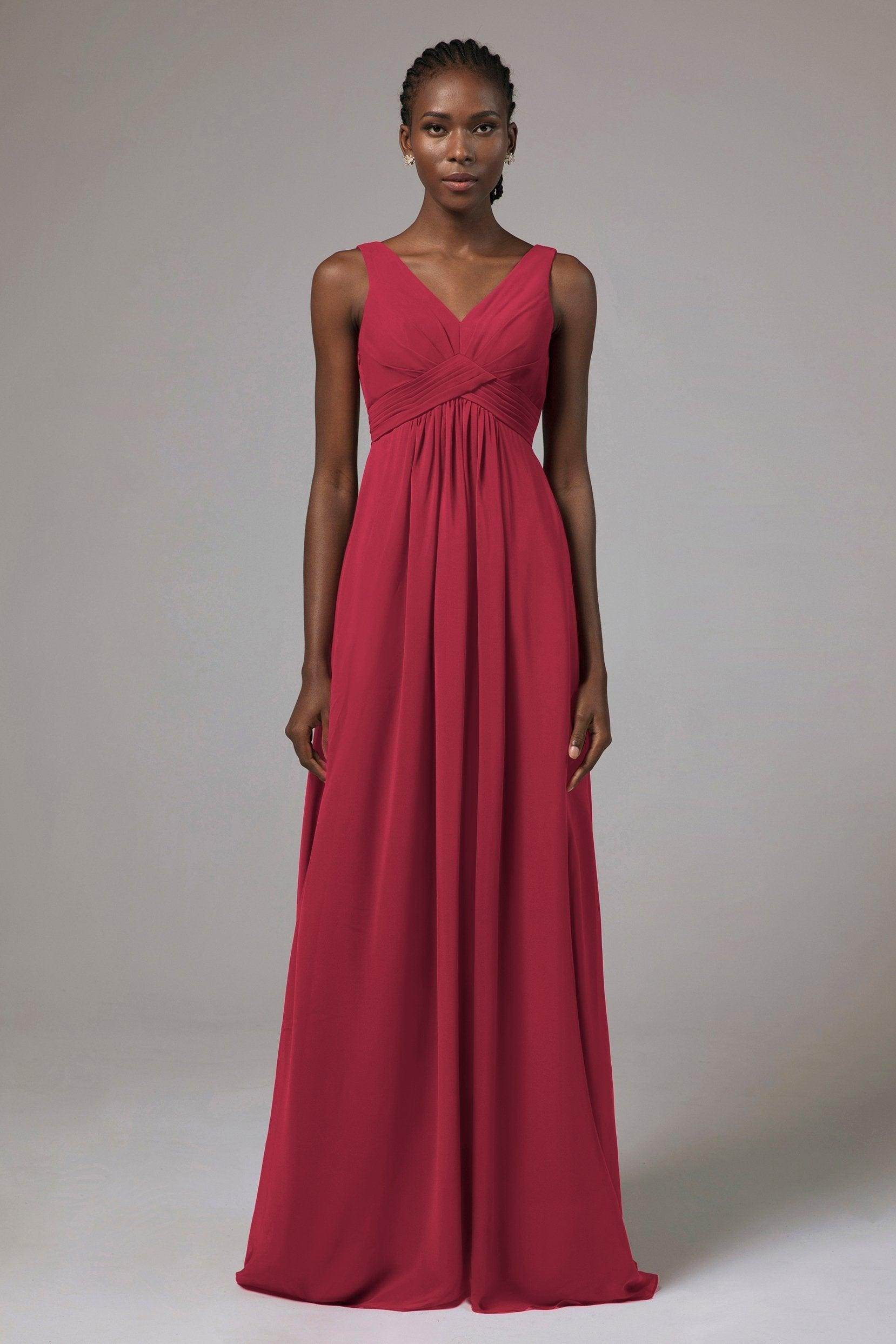 A-Line Floor Length Chiffon Bridesmaid Dress Formal Dresses CB0411