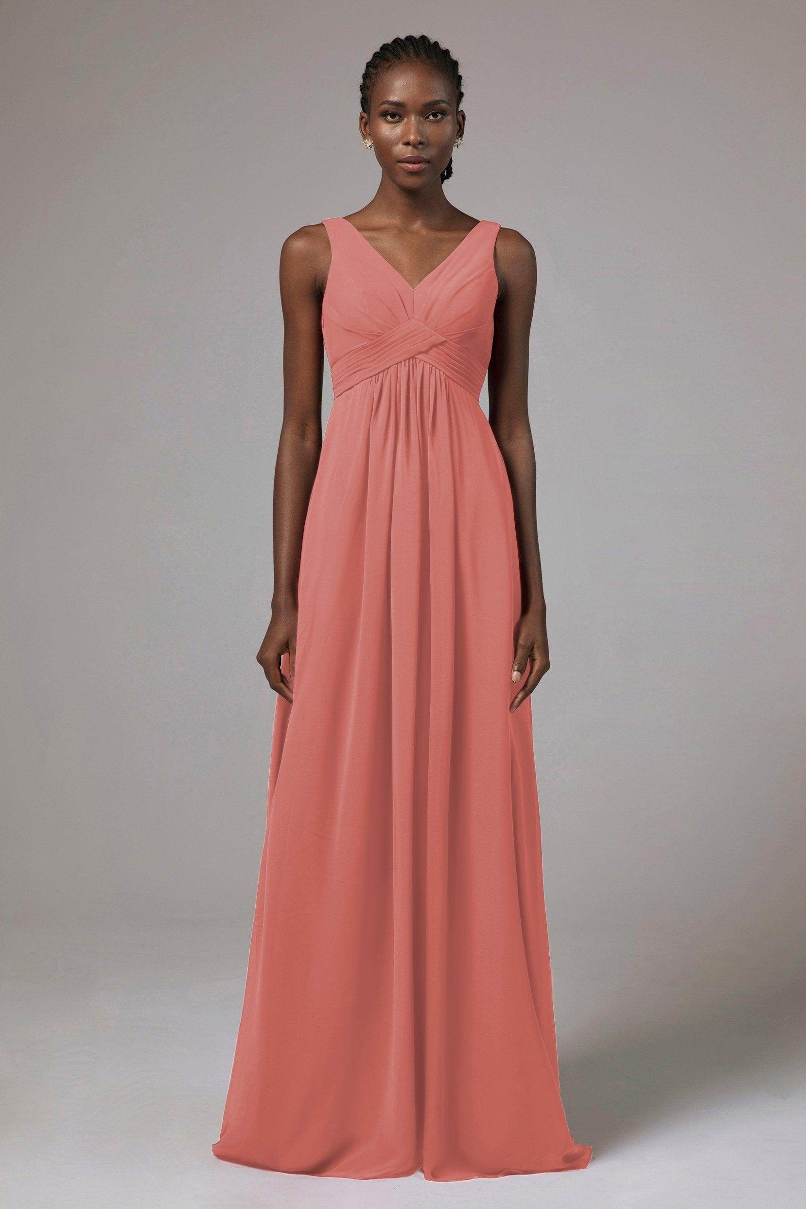 A-Line Floor Length Chiffon Bridesmaid Dress Formal Dresses CB0411