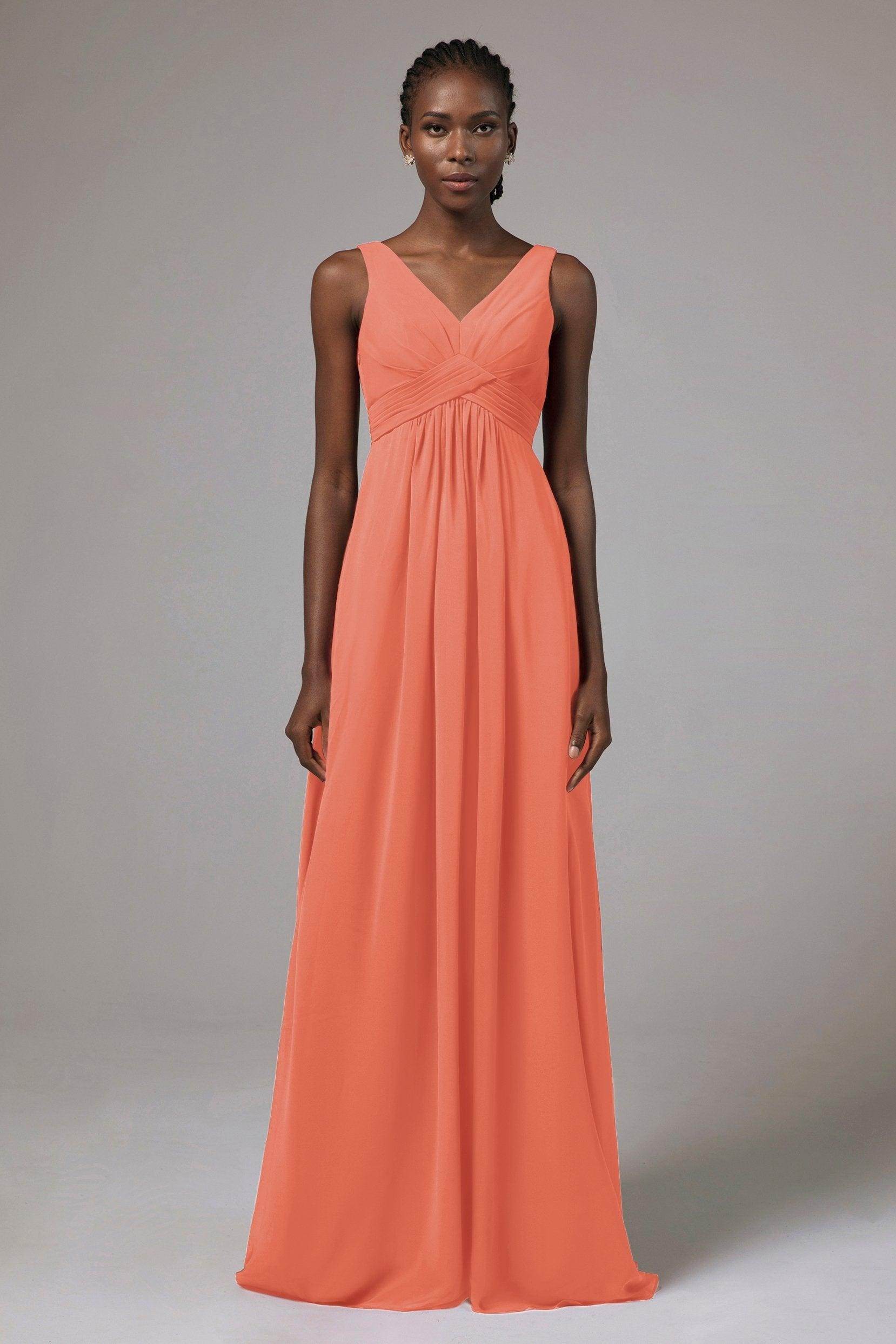 A-Line Floor Length Chiffon Bridesmaid Dress Formal Dresses CB0411