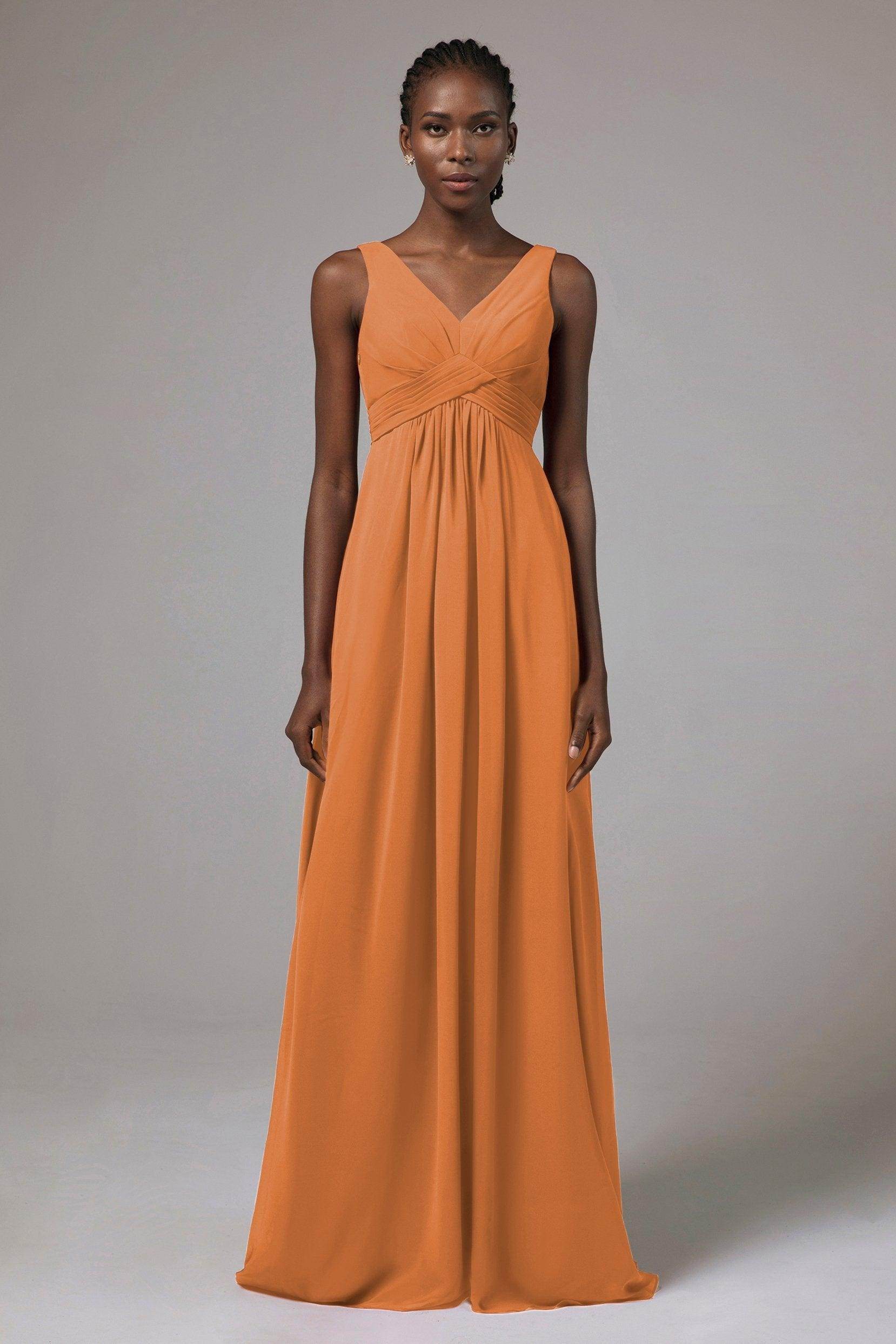 A-Line Floor Length Chiffon Bridesmaid Dress Formal Dresses CB0411