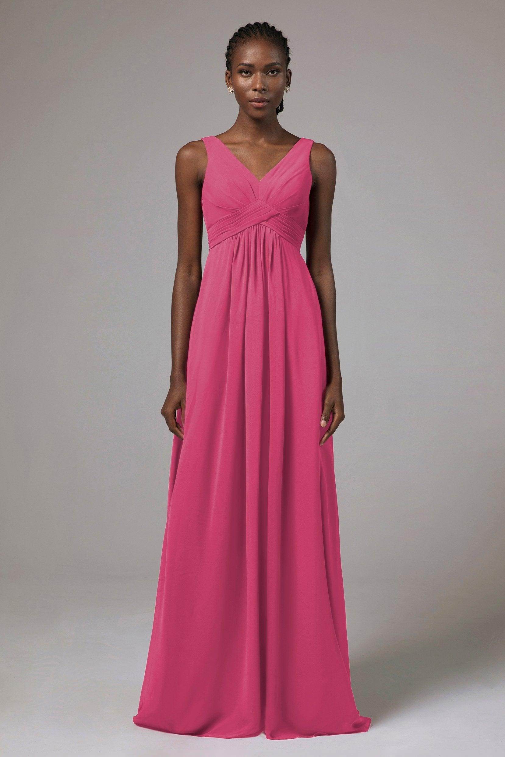 A-Line Floor Length Chiffon Bridesmaid Dress Formal Dresses CB0411