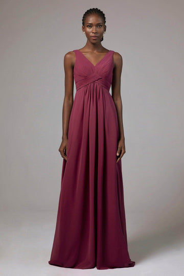 A-Line Floor Length Chiffon Bridesmaid Dress Formal Dresses CB0411
